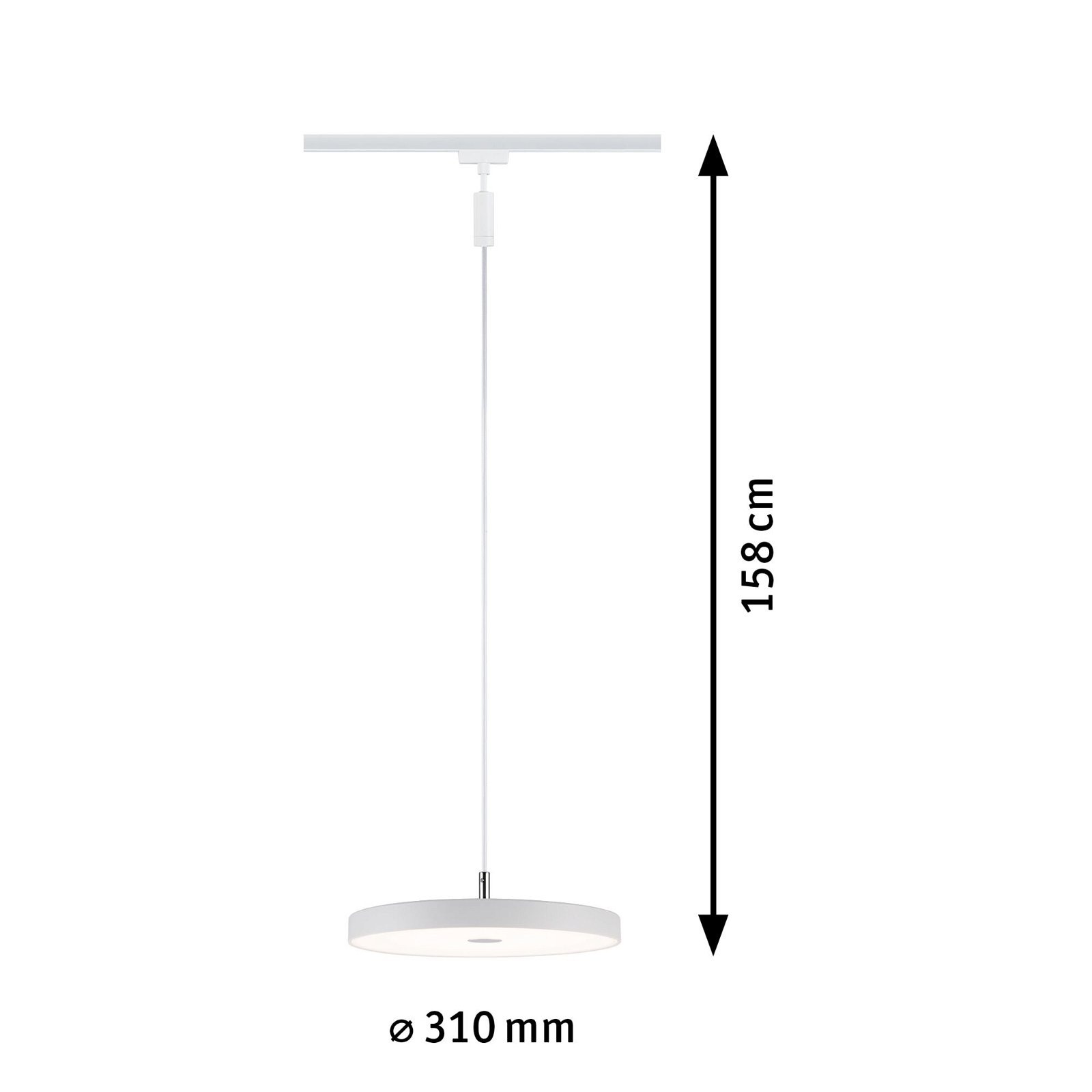 Paulmann Schienensystem-Leuchten »URail Pendel Hildor 850lm 15W 3000K 230V Chrom matt« LED-Modul Warmweiß 3-Step-Dimmbar