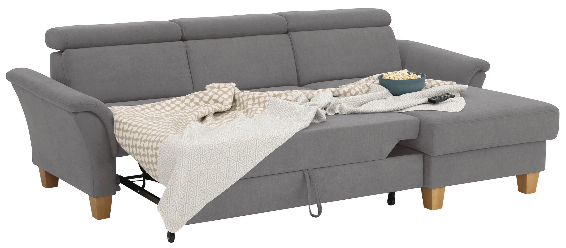Home affaire Ecksofa »Conville L-Form«, Federkern, wahlweise mit Bettfunktion und Bettkasten bzw. Stauraum