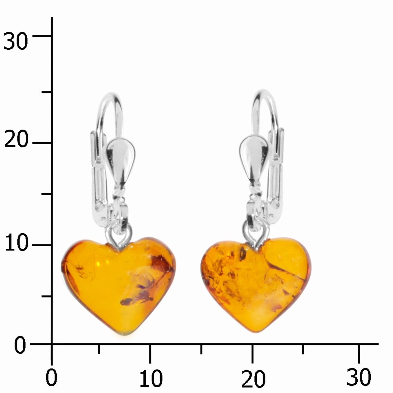 OSTSEE-SCHMUCK Paar Ohrhänger »- Herz - Silber 925/000 - Bernstein«