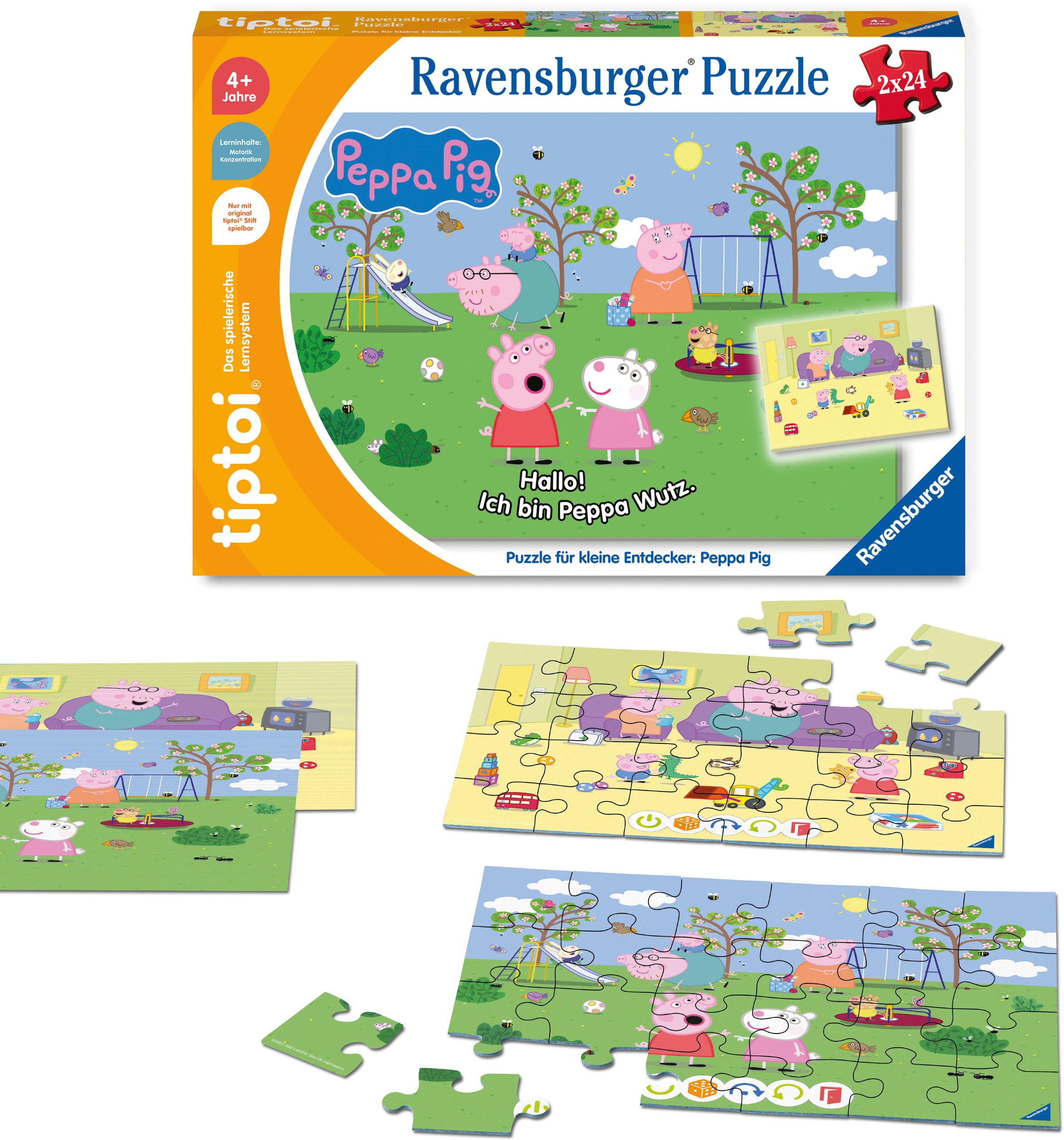 Ravensburger Puzzle »tiptoi® Puzzle für kleine Entdecker: Peppa Pig«, (2 x 24 Teile) Made in Europe, FSC® - schützt Wald - weltweit