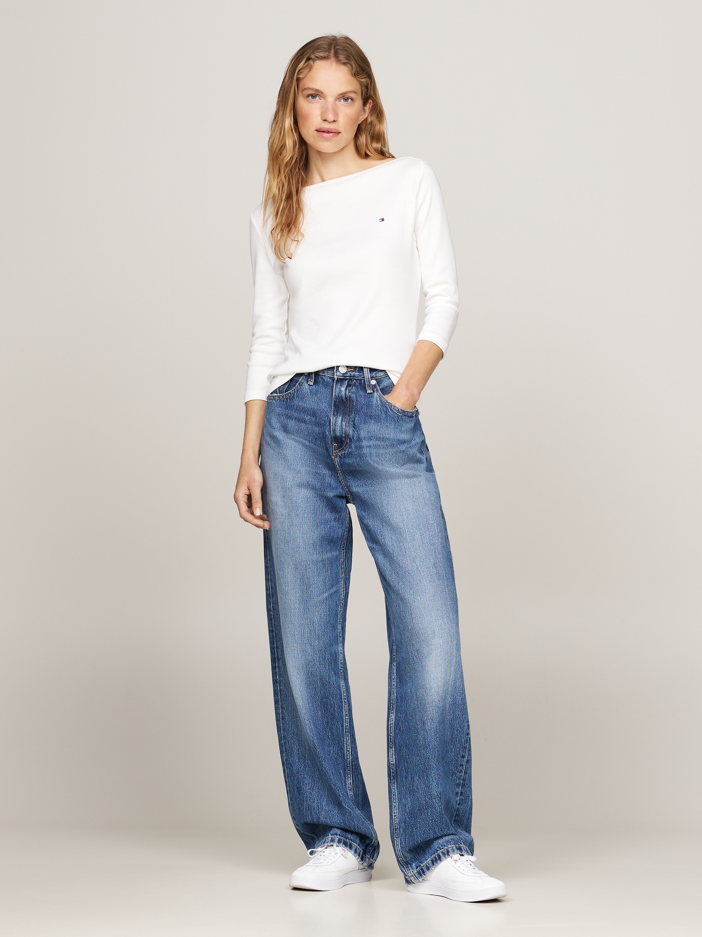 Tommy Hilfiger 3/4-Arm-Shirt »NEW CODY SLIM BOAT-NK 3/4SLV«, mit Logostickerei