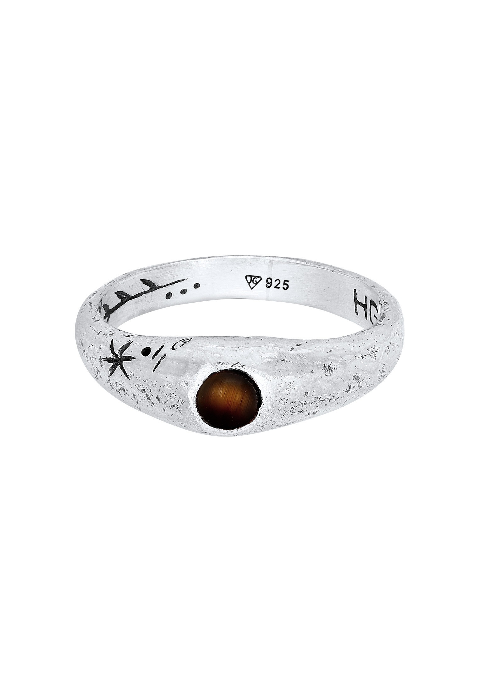 HAZE & GLORY Silberring »Ring Siegelring Cast Away - Tigerauge 925 Silber«