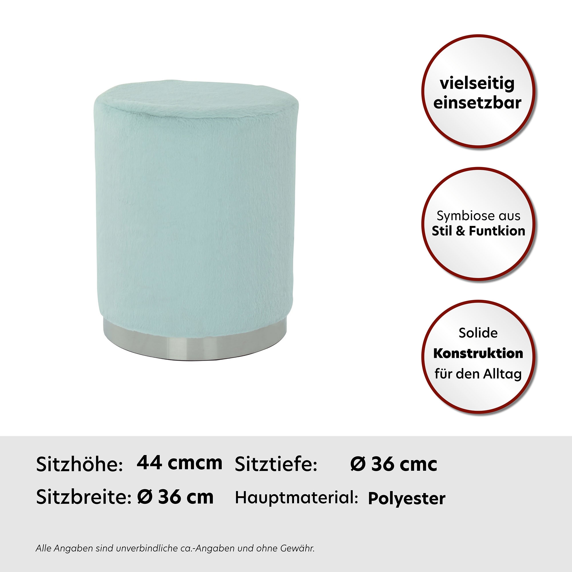 Kayoom Polsterhocker »Hocker Nona 225, Polster- und Sitzhocker, stillvoll und flauschig«, (1 St.), komfortabel, vielseitig einsetzbar, supersofte Haptik