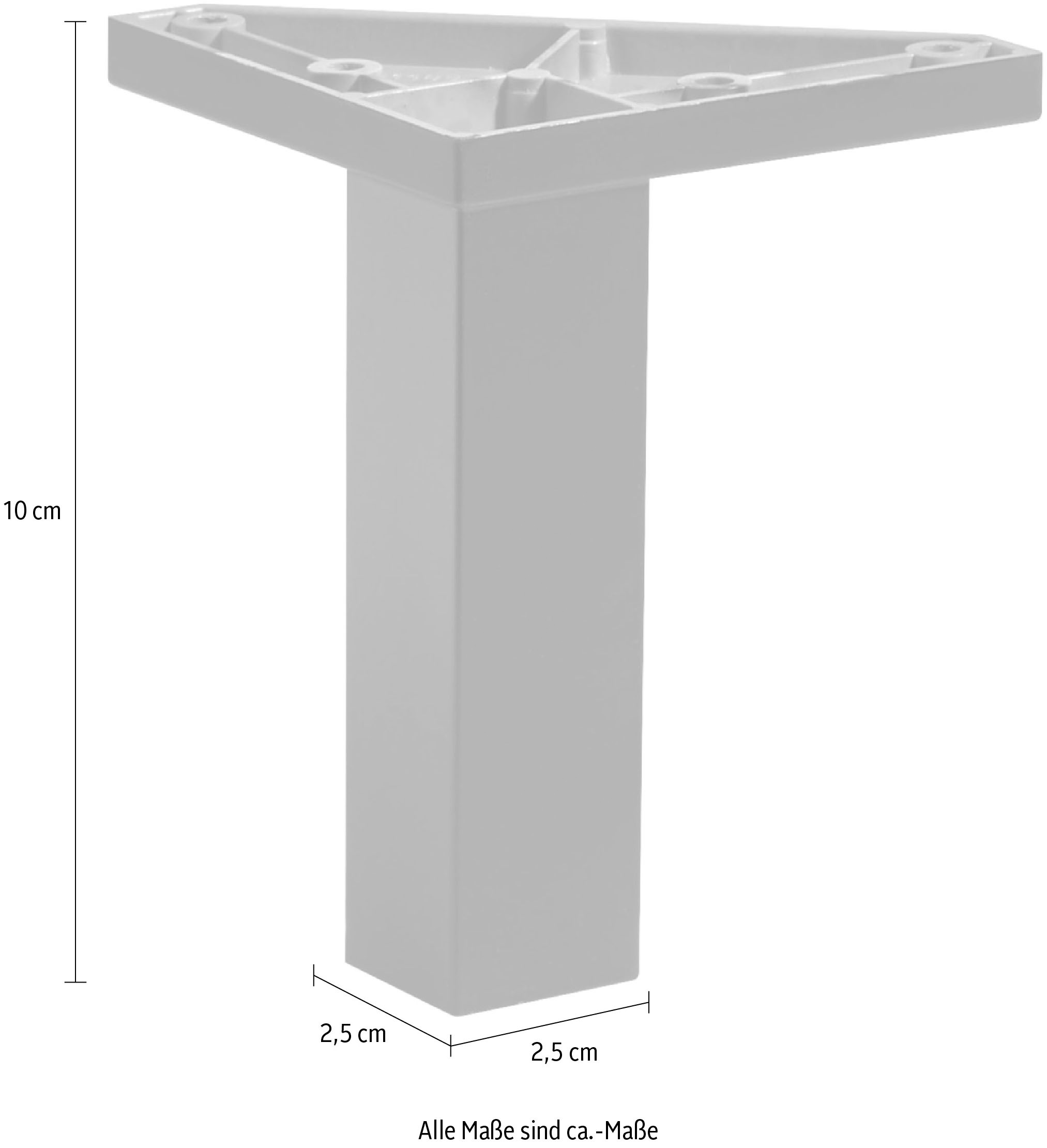 PELIPAL Möbelfuß »Quickset 930«, (2 St.), Höhe 10 cm, schwarz matt auf  Raten bestellen