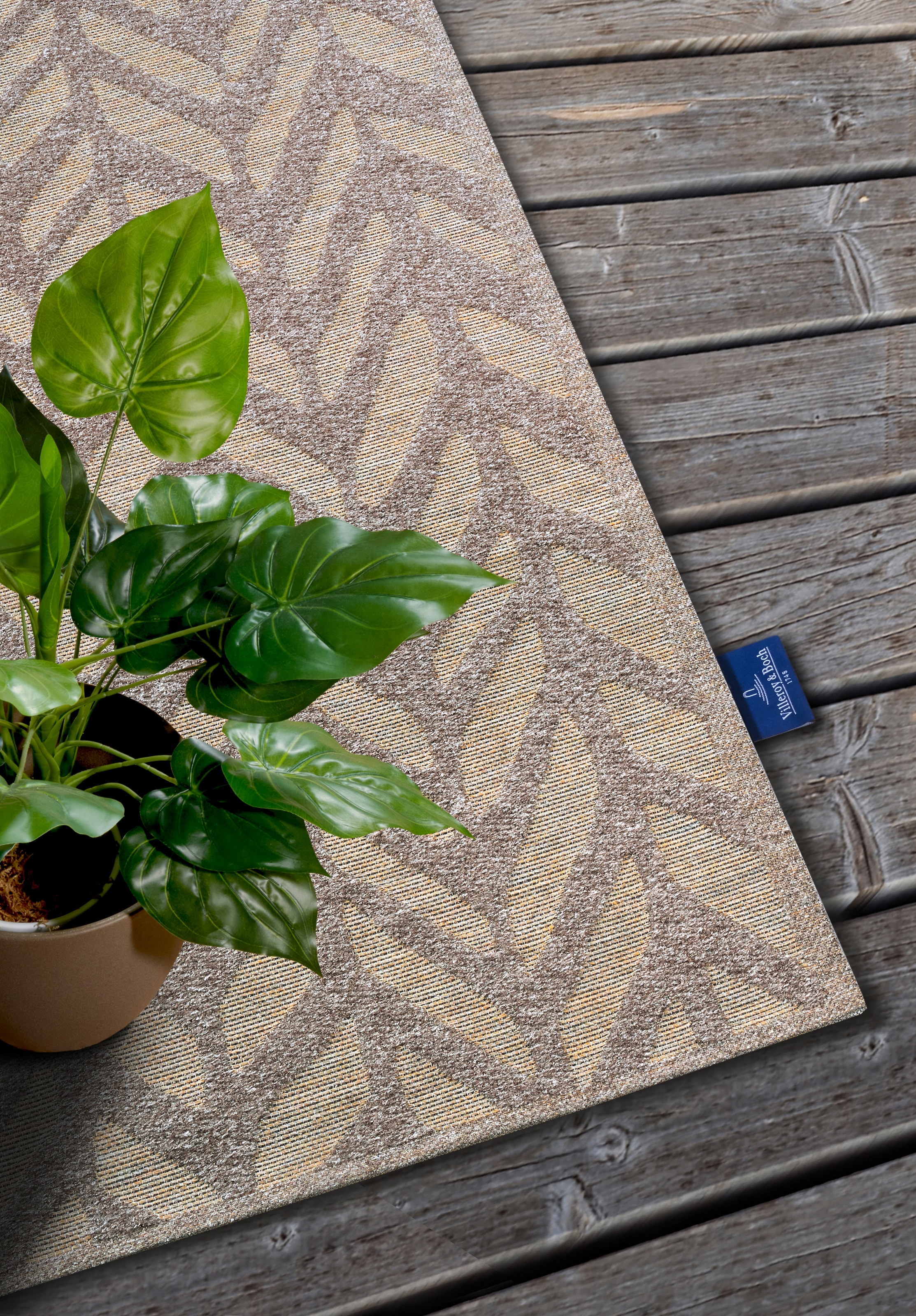Villeroy & Boch Outdoorteppich »Georgette«, rechteckig, 4 mm Höhe, In-& Outdoor, Flachgewebe, wetterfest, Terrasse, Balkon, modern, Trend