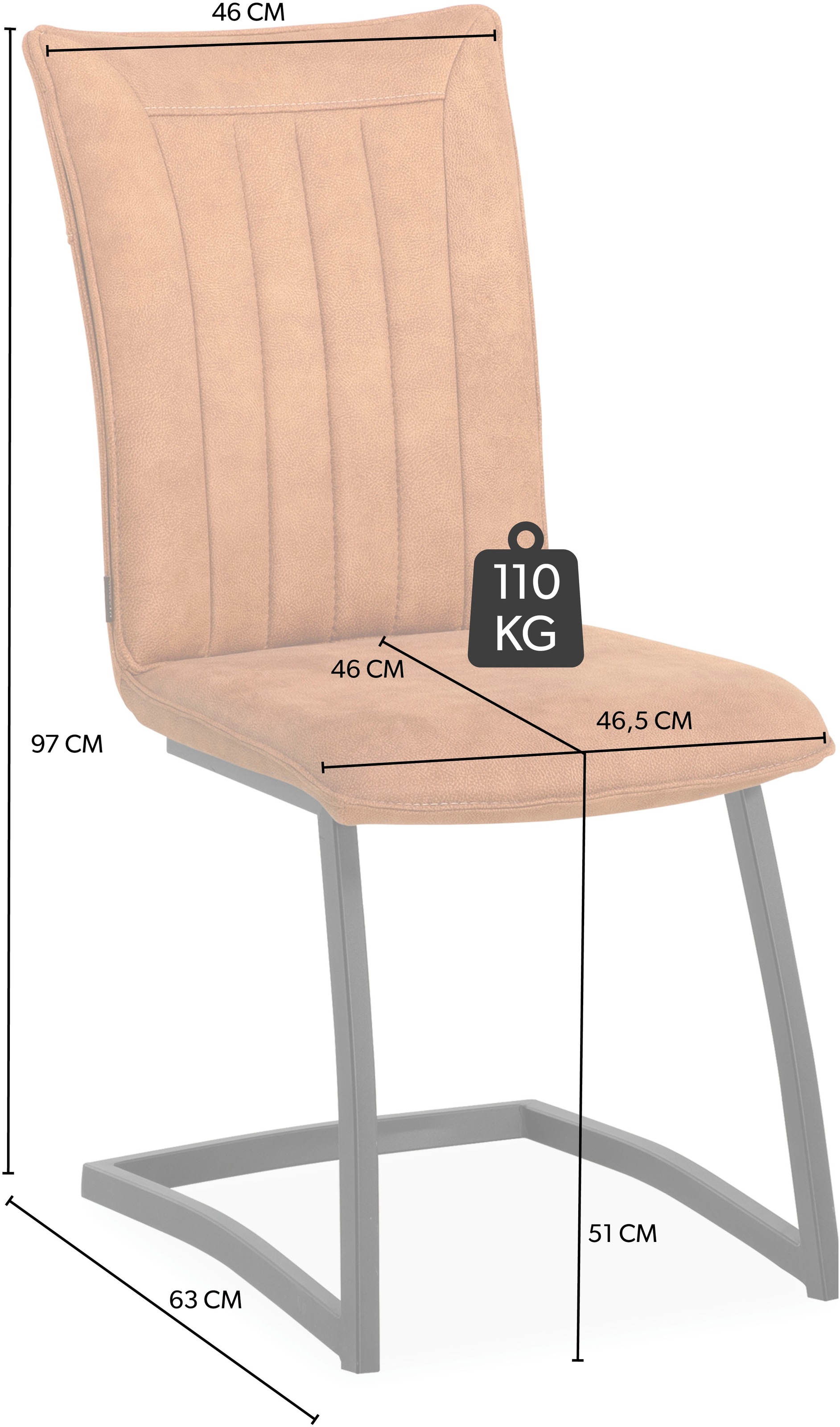 OMG Design Freischwinger »Amara«, (Set), 2 St., Stoff, Esszimmerstuhl, Küchenstuhl, pflegeleichter Bezug