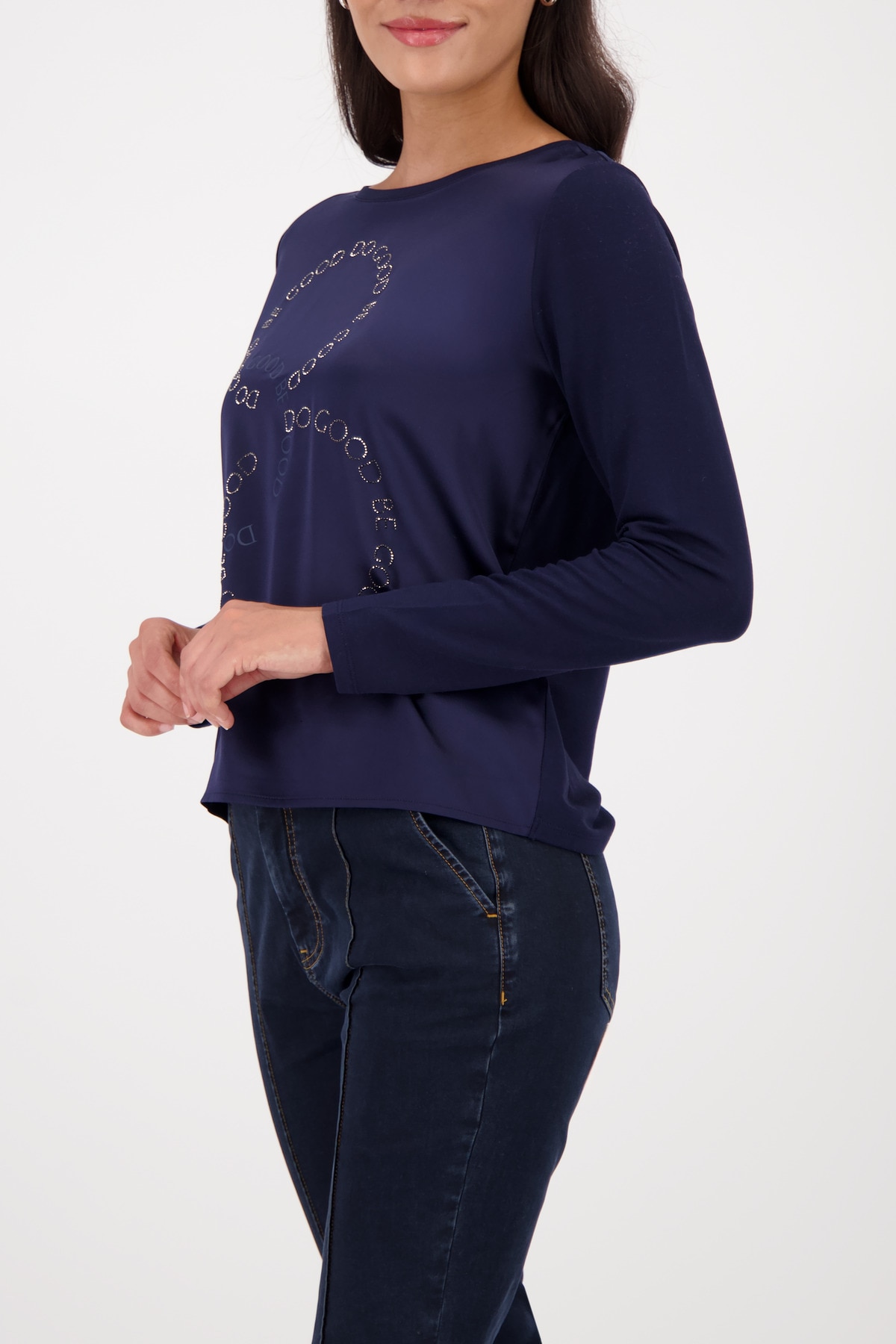 Monari Schlupfbluse, mit Folienglanzdruck