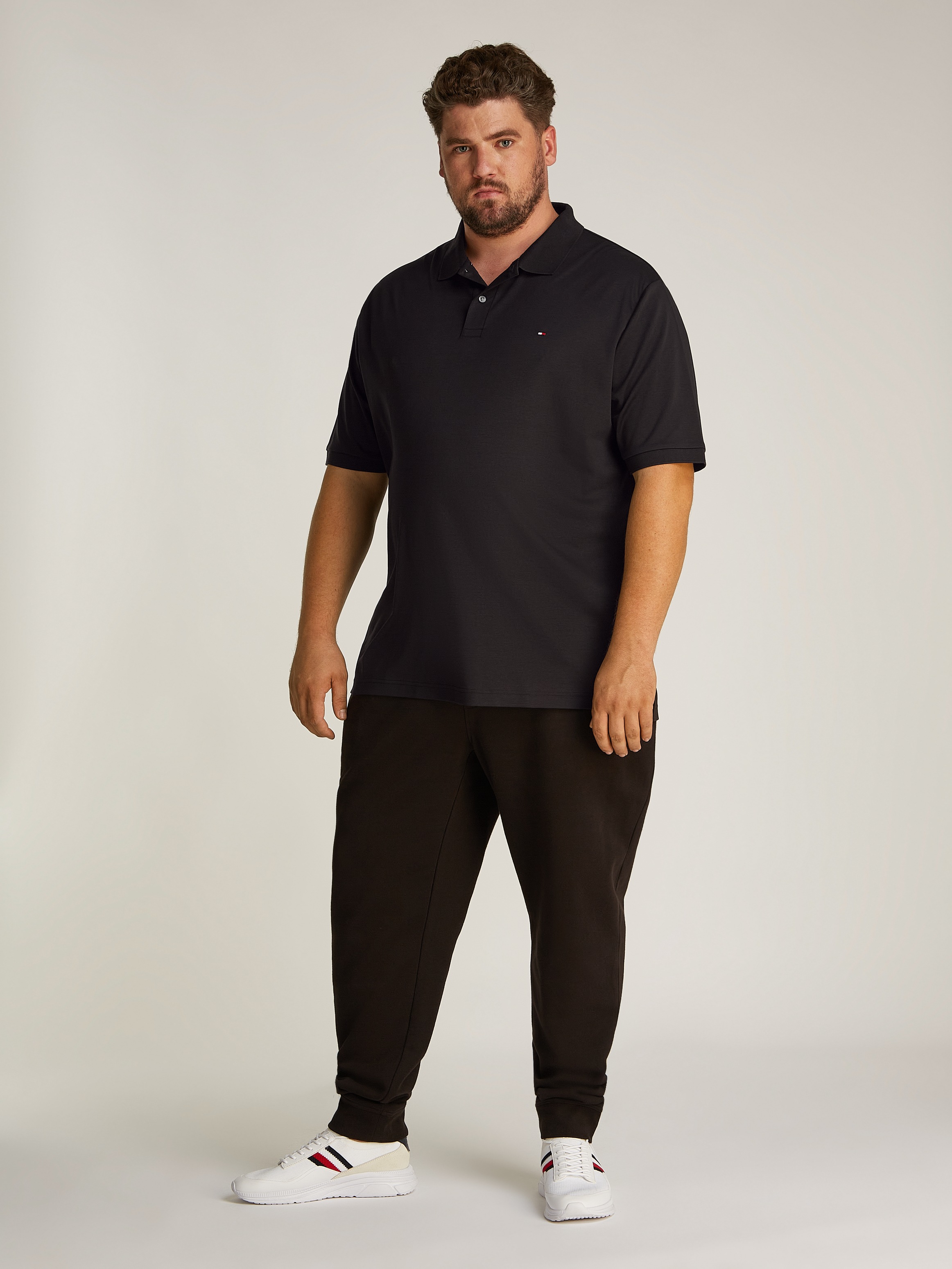 Tommy Hilfiger Big & Tall Poloshirt »BT-LIQUID COTTON ESSENTIAL POL-B«, in Großen Größen, Logostickerei