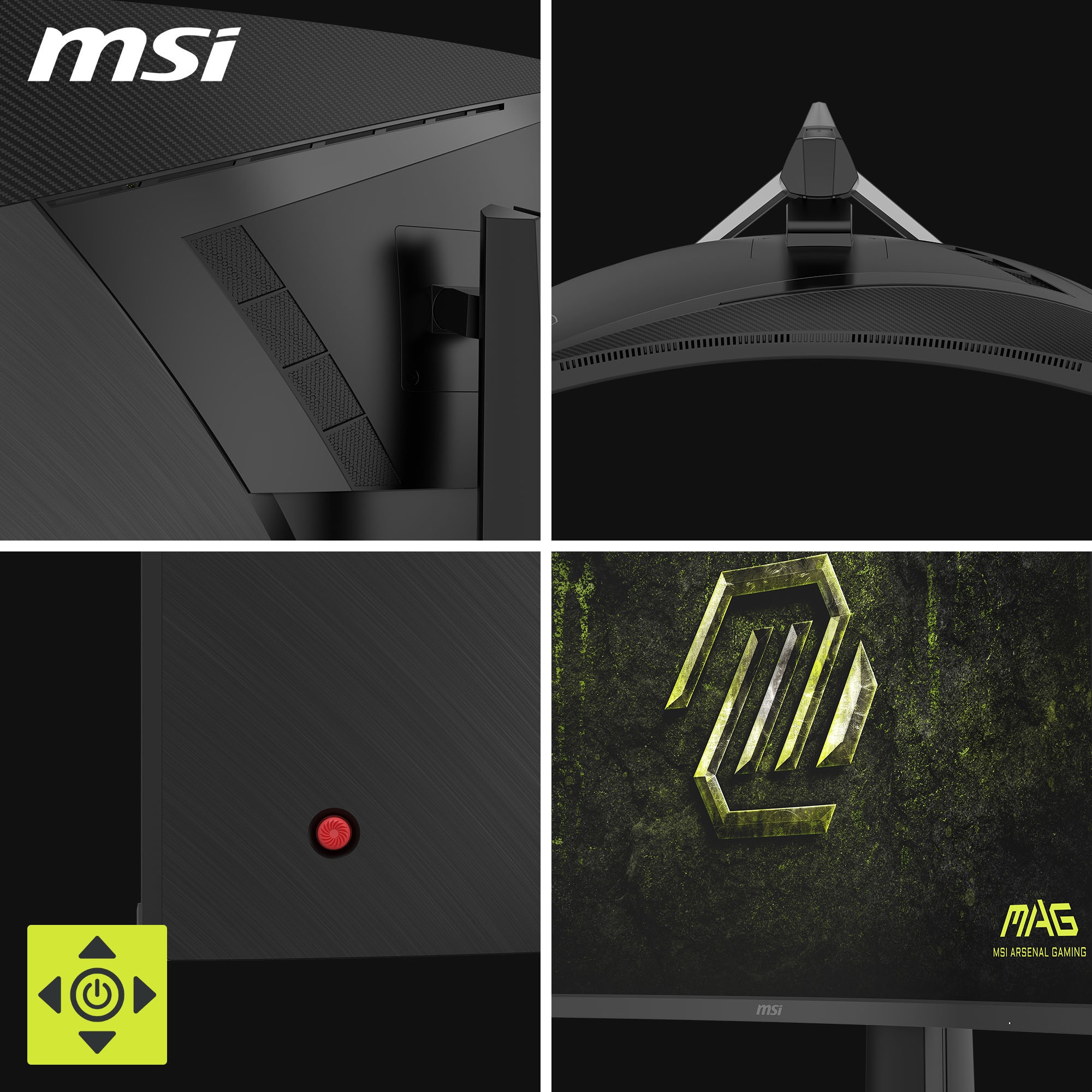 MSI Curved-Gaming-Monitor »MAG 325CQRF QD E2« 80 cm/32 ″  2560 x 1440 px WQHD 0,5 Reaktionszeit 180 Hz 5-Wege Joystick Navigation
