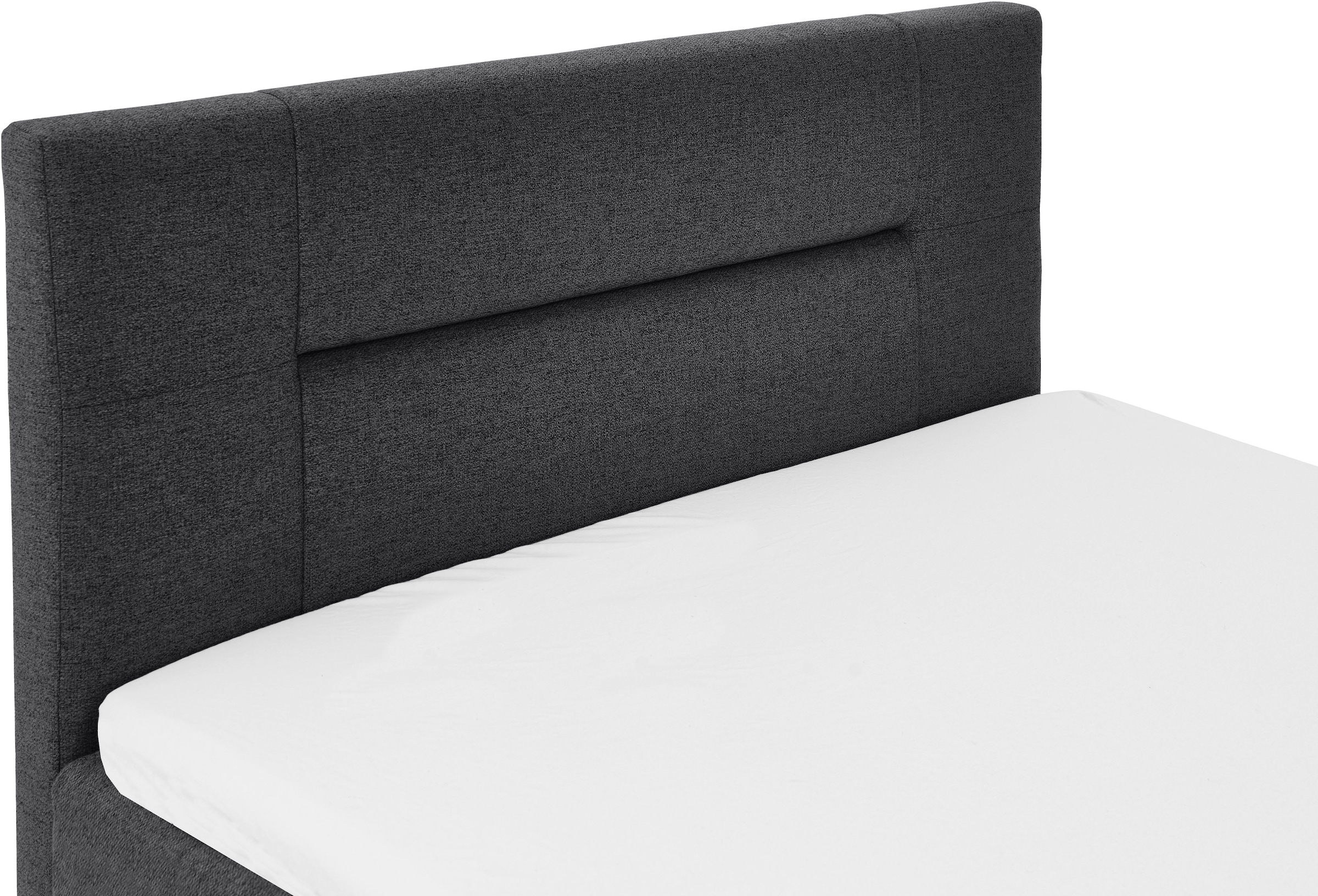 Home affaire Boxbett »ESCALON, Polsterbett mit Bettkasten, inkl. Taschenfederkernmatratze H3« mit Anti-Slip-Topper, Strukturstoff-Bezug, Liegefläche 120x200 cm