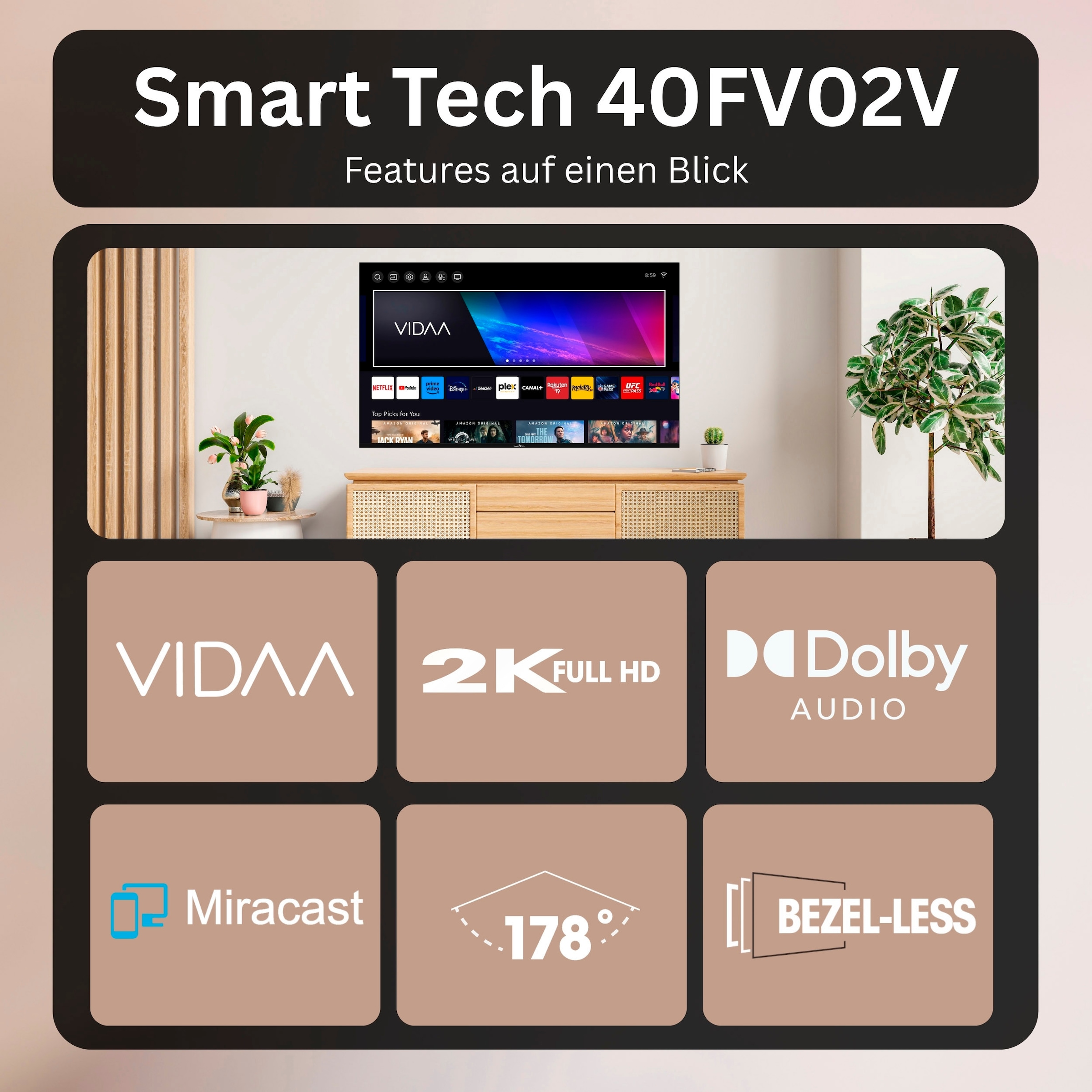 Smart Tech LED-Fernseher »40FV02V« 101 cm/40 ″ Full HD Smart-TV