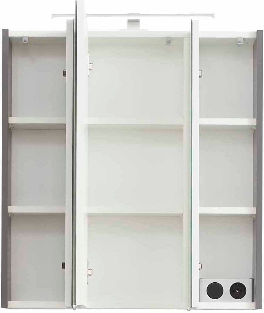 Saphir Badmöbel-Set »Quickset 5-teilig, Waschbeckenunterschrank mit LED-Spiegelschrank«, (5 St.), Hochschrank, Unterschrank, Hängeschrank, inkl. Türdämpfer, 9 Türen