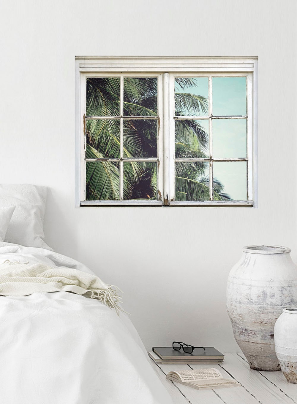 queence Wandsticker »Blätter«, Wandsticker, Wandbild, selbstklebend, 3D, Fenster