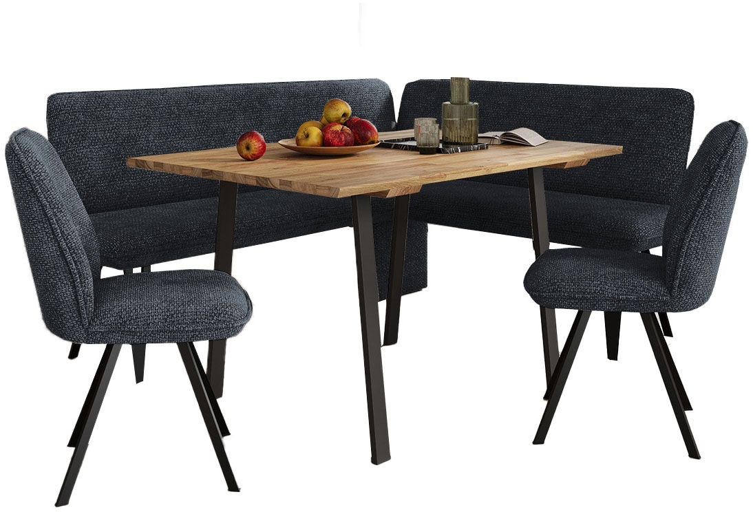 OTTO home, Eckbankgruppe »Mily Essecke, Sitzgruppe, Eckbankgruppe, Küchenbankgruppe« Set, 4er, 4 Stk. tlg. BESTSELLER, Jet black + Schwarz,