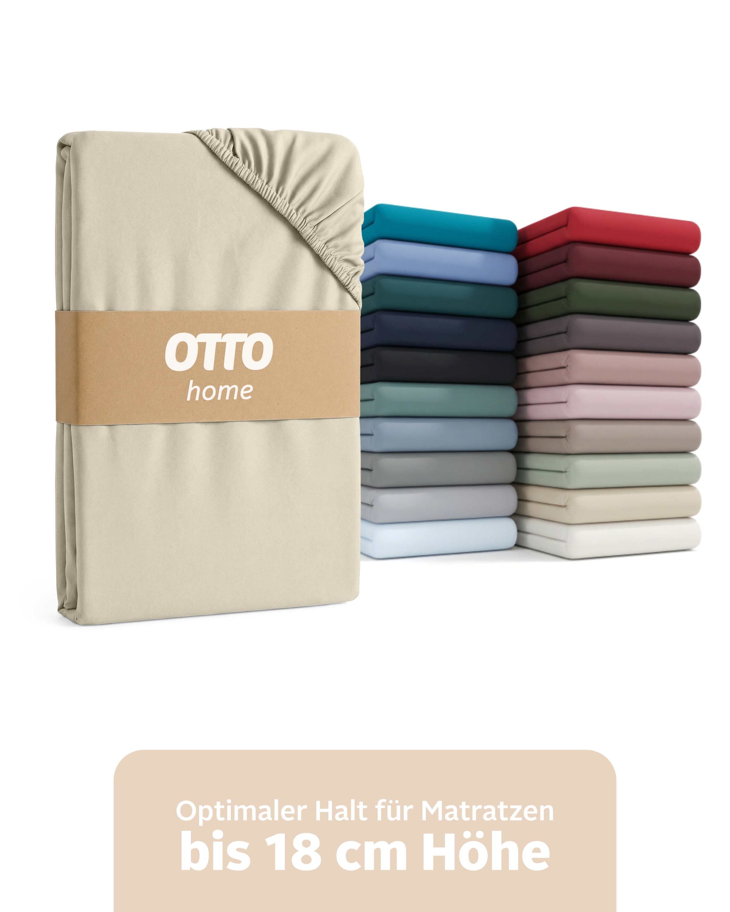 OTTO home Spannbettlaken "PHYSALIS in BASIC und PREMIUM Qualität, 100% Baumwolle" für Matratzen bis 18 cm Höhe, Bettlaken, Spannbetttuch, pflegeleicht