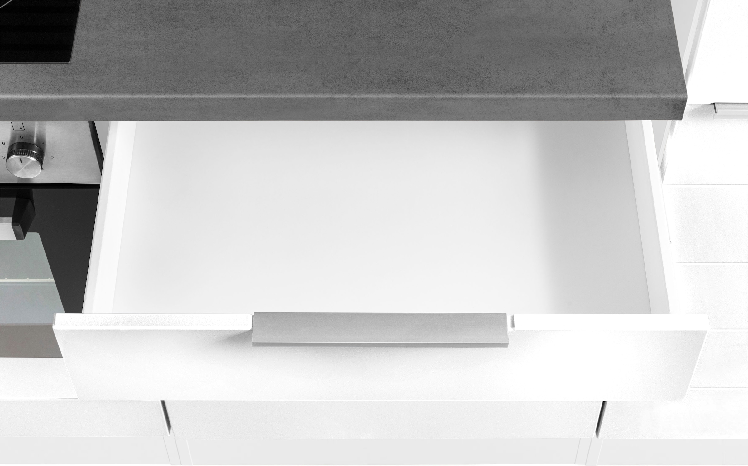 KOCHSTATION Küchenzeile »KS-Luhe« 330 cm breit, wahlweise mit oder ohne E-Geräten, gefräste MDF-Fronten