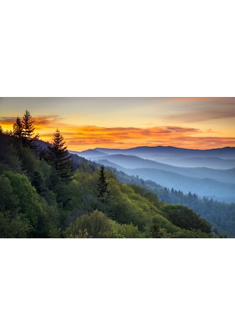 Fototapete »GEBIRGE-FLUSS SEE BERGE WALD HIMMEL BACH SONNE WOLKEN«