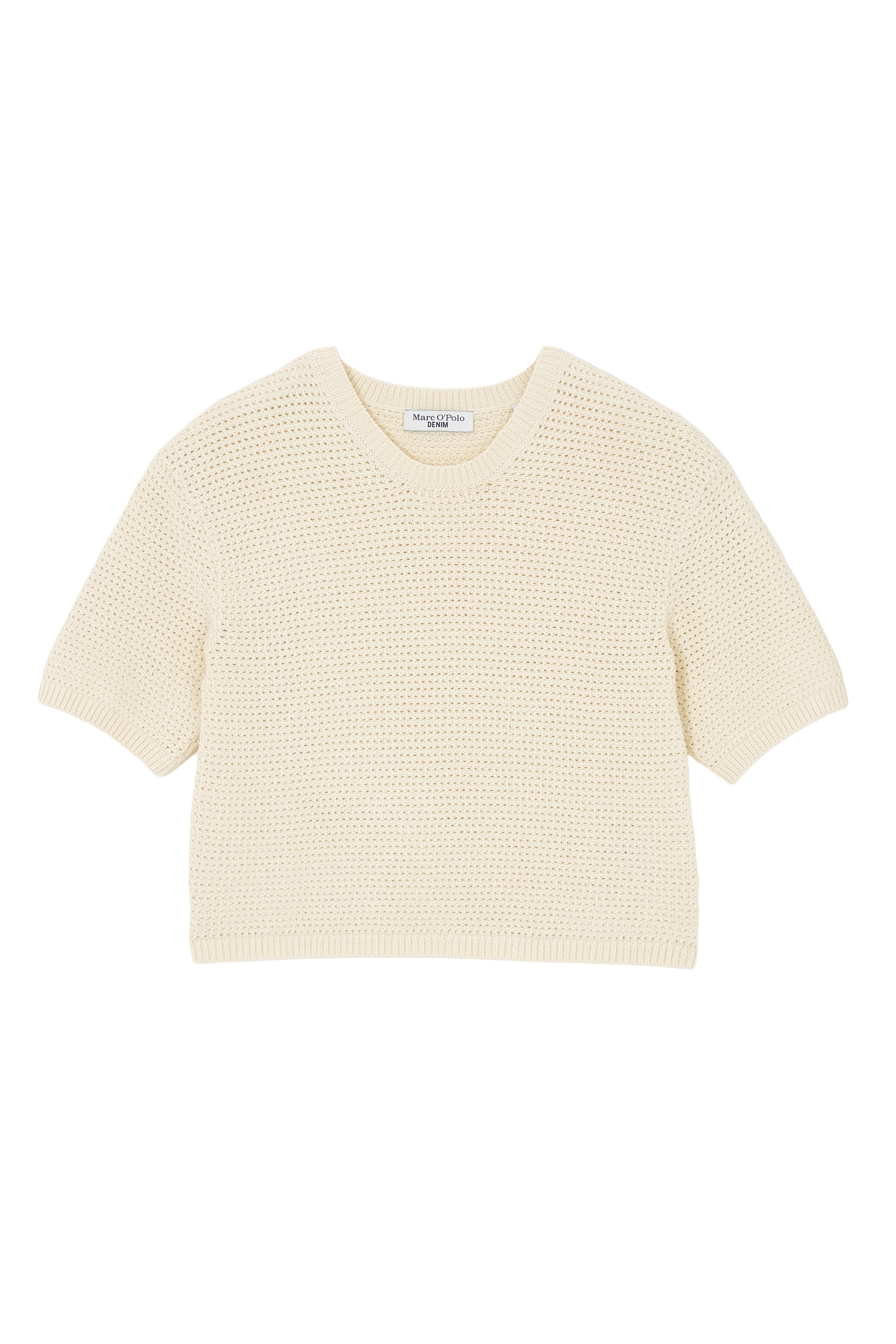 Marc O'Polo DENIM Strickpullover, In Häkel-Optik gestrickt, cropped