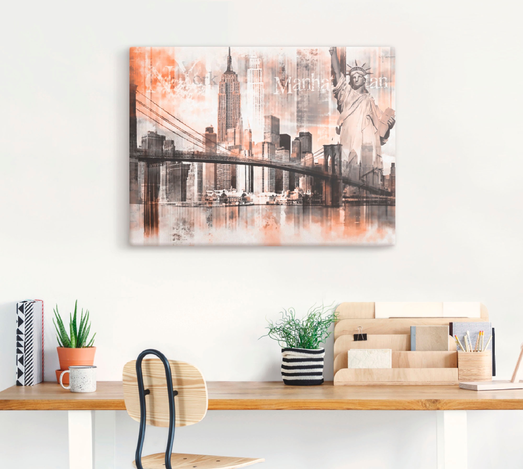 Artland Wandbild »New York Skyline Collage V«, Amerika, (1 St.), als Leinwandbild, Poster in verschied. Größen