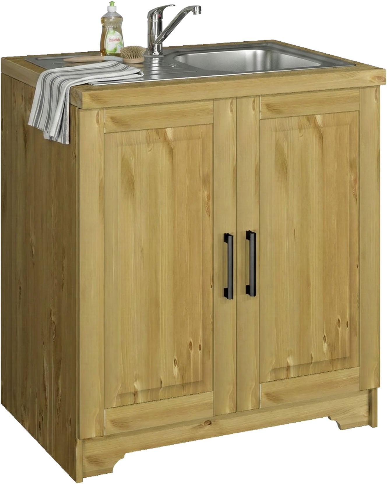 Home affaire Küchenzeile »Meliss« aus massiver Kiefer, mit Soft-Close-Funktion, 8-teiliges Set