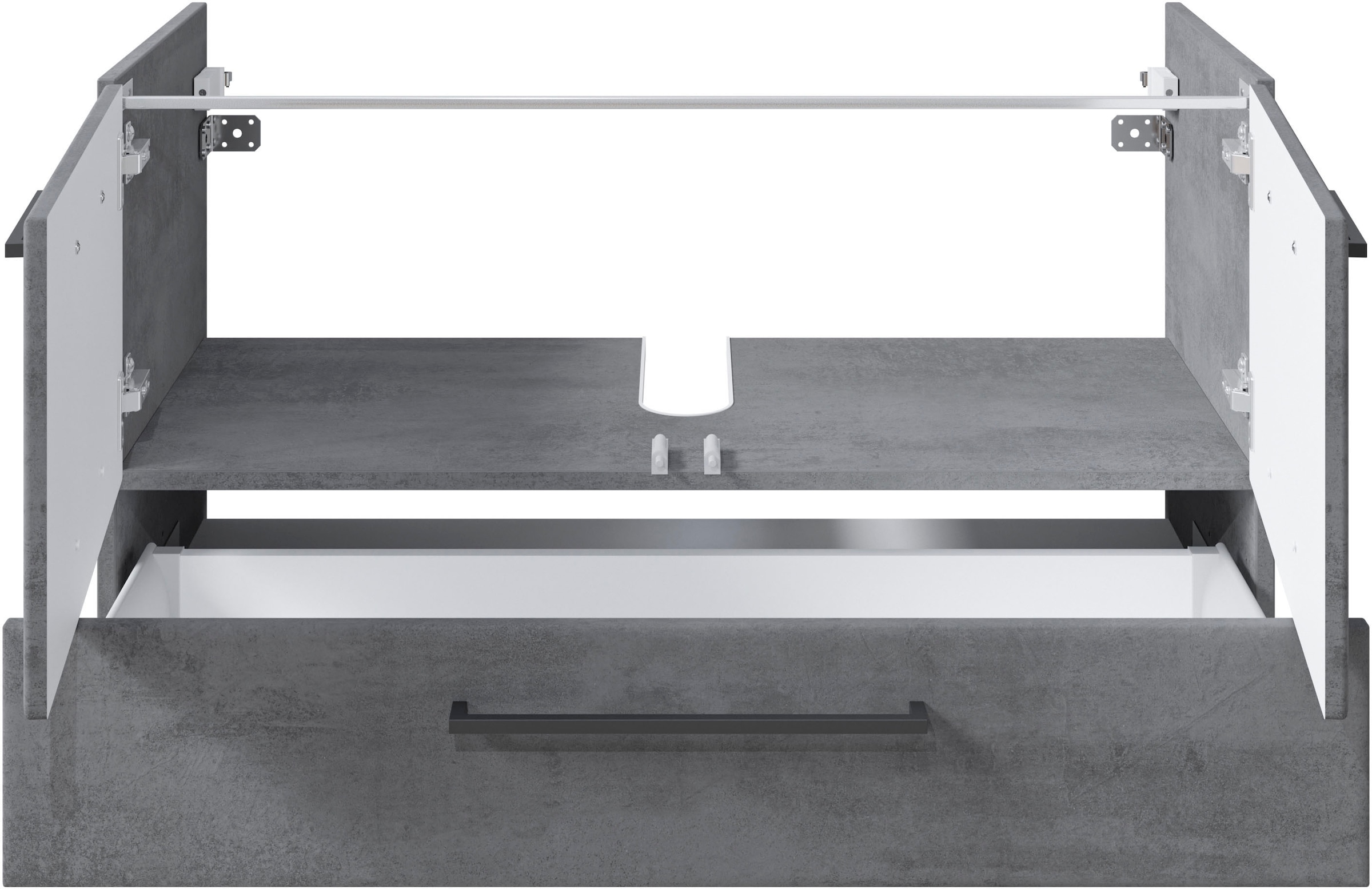 Saphir Badmöbel-Set »Quickset 945 4-teilig, Keramik-Waschtisch mit LED-Spiegelschrank«, (5 St.), Unterschrank, Midischrank, 7 Türen, 5 Schubladen, inkl. Türdämpfer