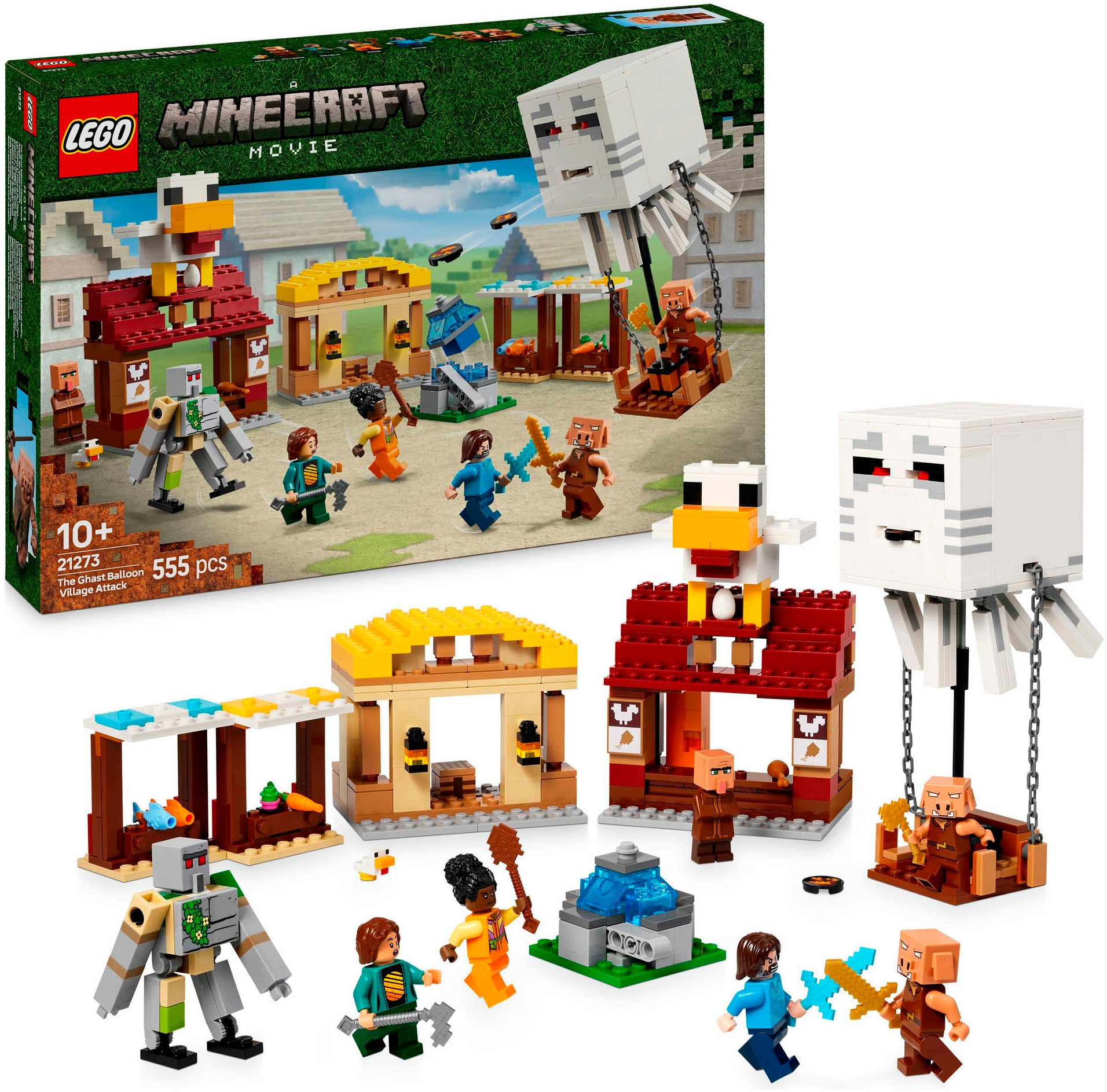 LEGO® Konstruktionsspielsteine »Angriff des Ghast-Ballons (21273), LEGO® Minecraft«, (555...