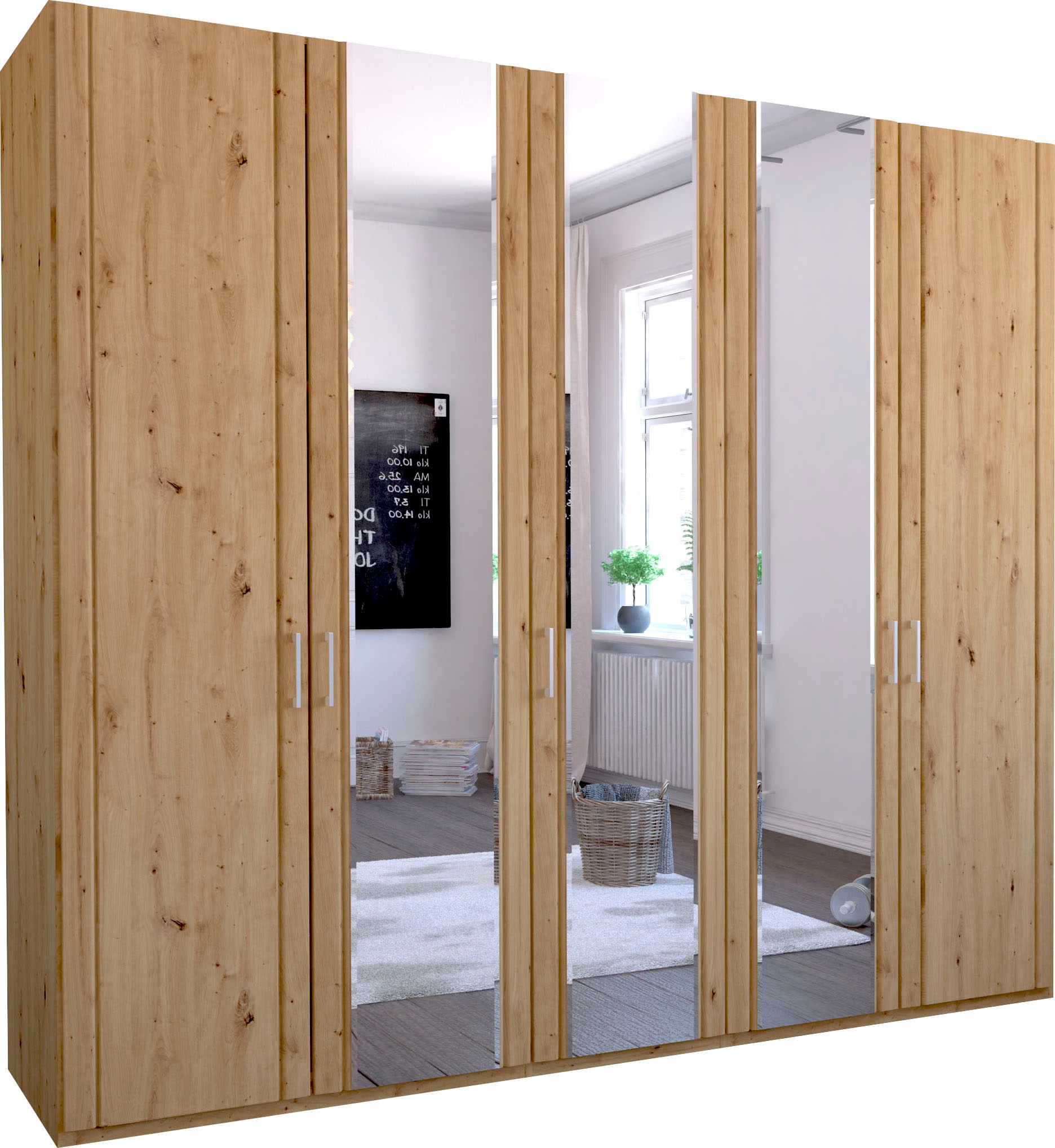 WIEMANN Drehtürenschrank »Mainau«, mit Holz- und Spiegeltüren
