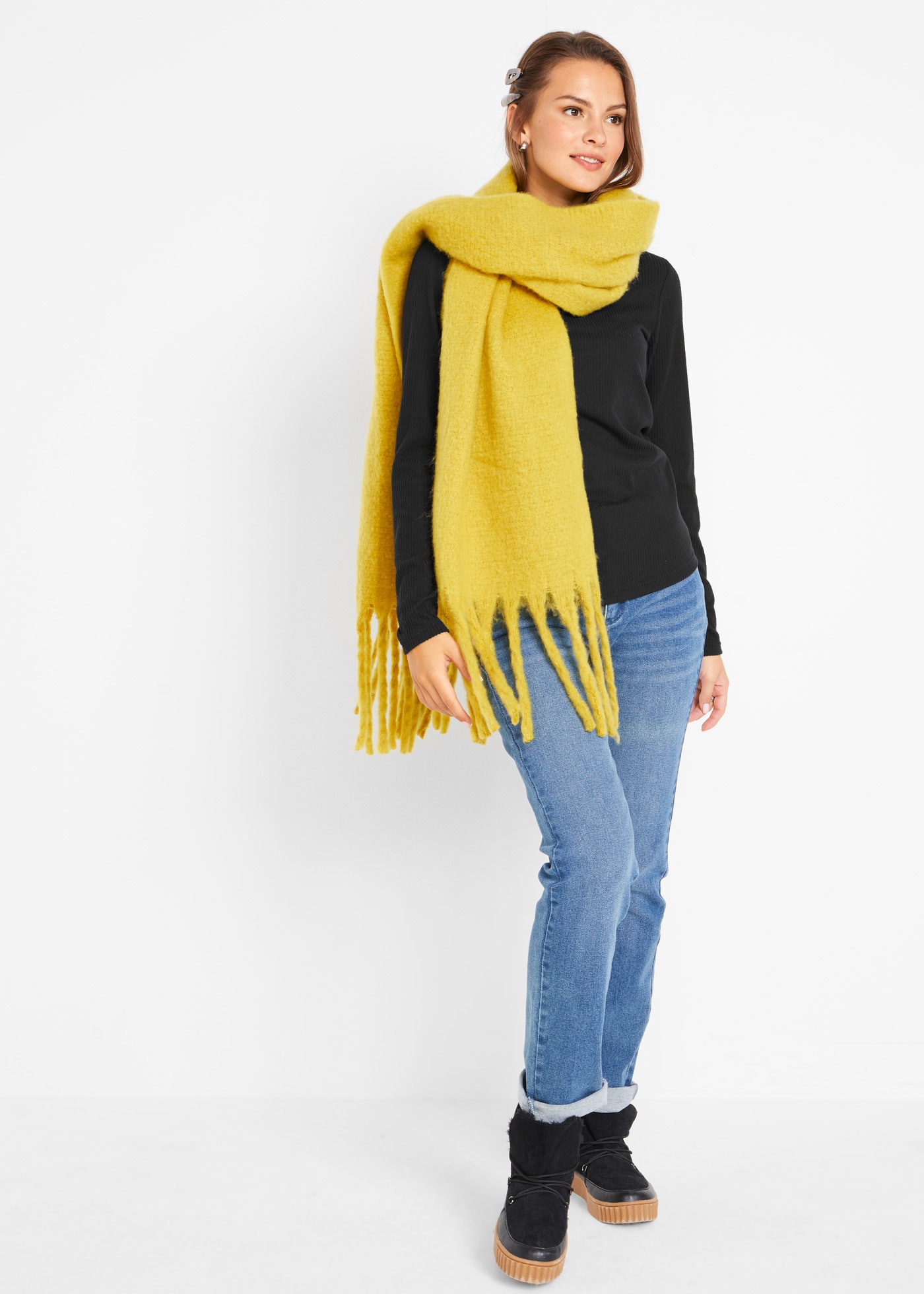 bonprix Rollkragenshirt mit Rippstruktur und Rollkragen