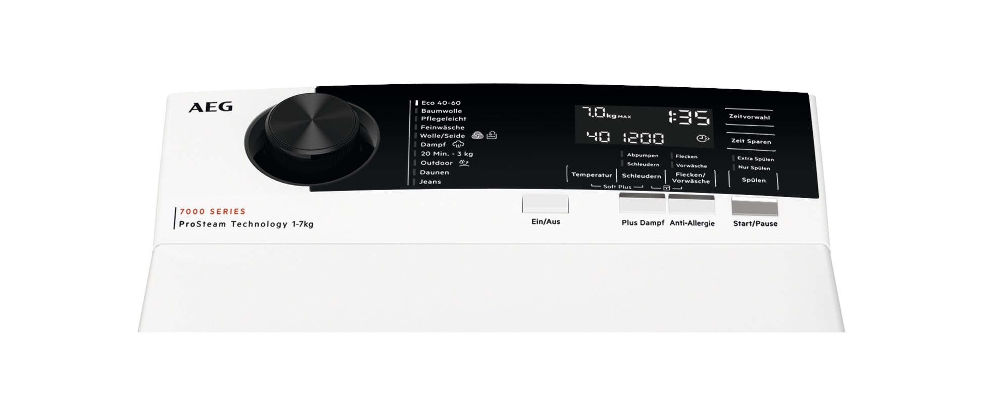 AEG Waschmaschine Toplader »LTR7A37STL« 7 kg 1300 U/min ProSteam®: Auffrischen mit Dampf statt Waschen und 96 % Wasser sparen