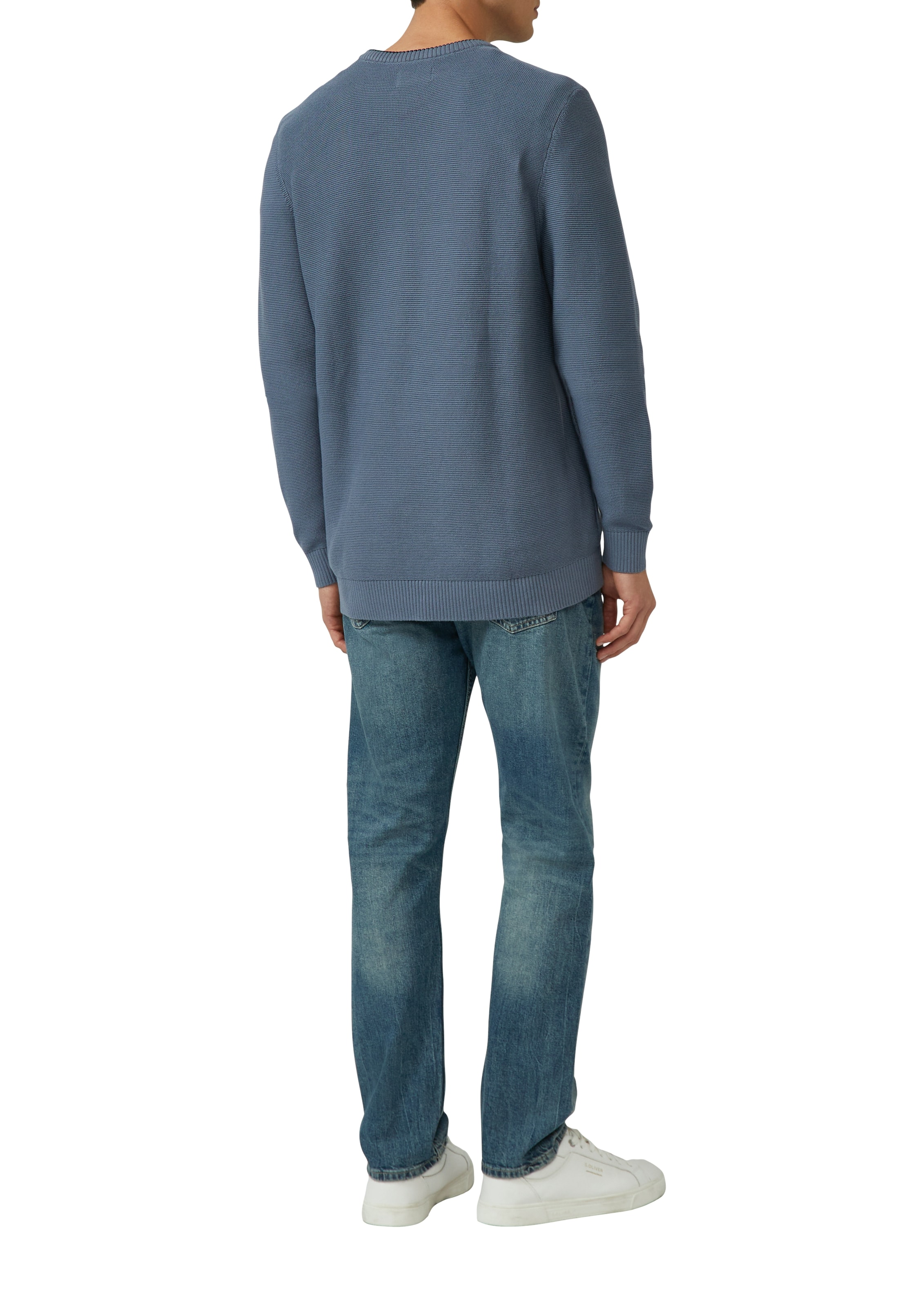 s.Oliver Strickpullover aus strukturierter Qualität, mit Logo-Badge, Regular Fit