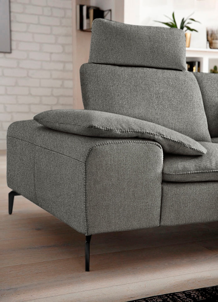 W.SCHILLIG Ecksofa »valentinoo, Designsofa, elegant und bequem, L-Form« mit Sitztiefenverstellung, Breite 318 cm