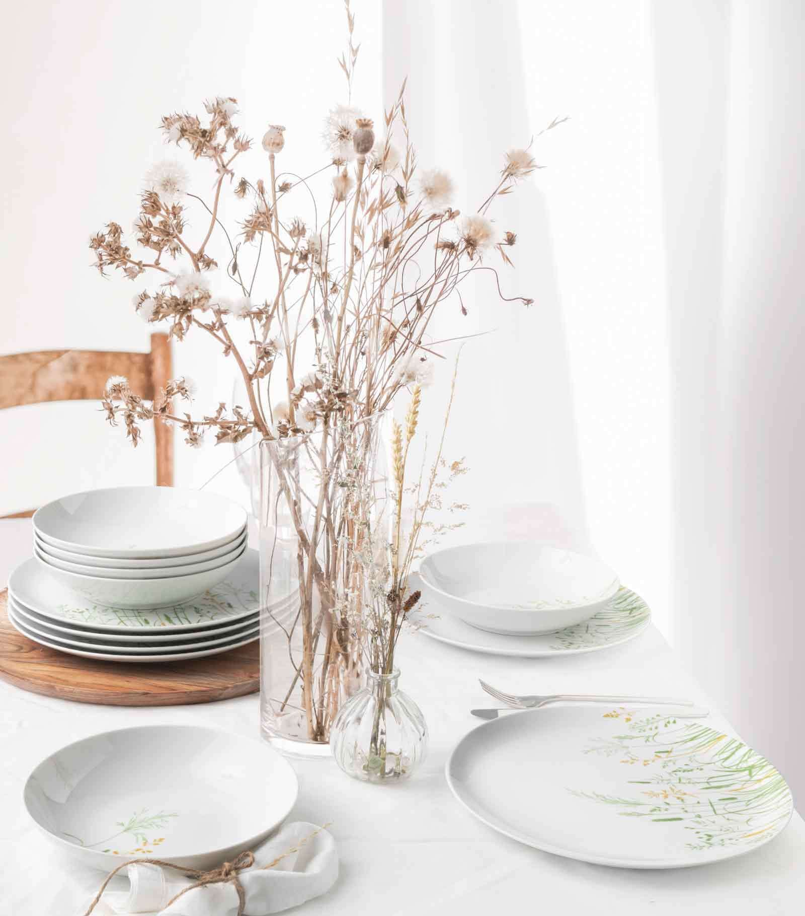 Seltmann Weiden Suppenteller »Suppenteller Liberty Meadow Grasses ø 21 cm 6er Set weiß-bunt« Spülmaschinenfest, Mikrowellensicher, Ofenfest