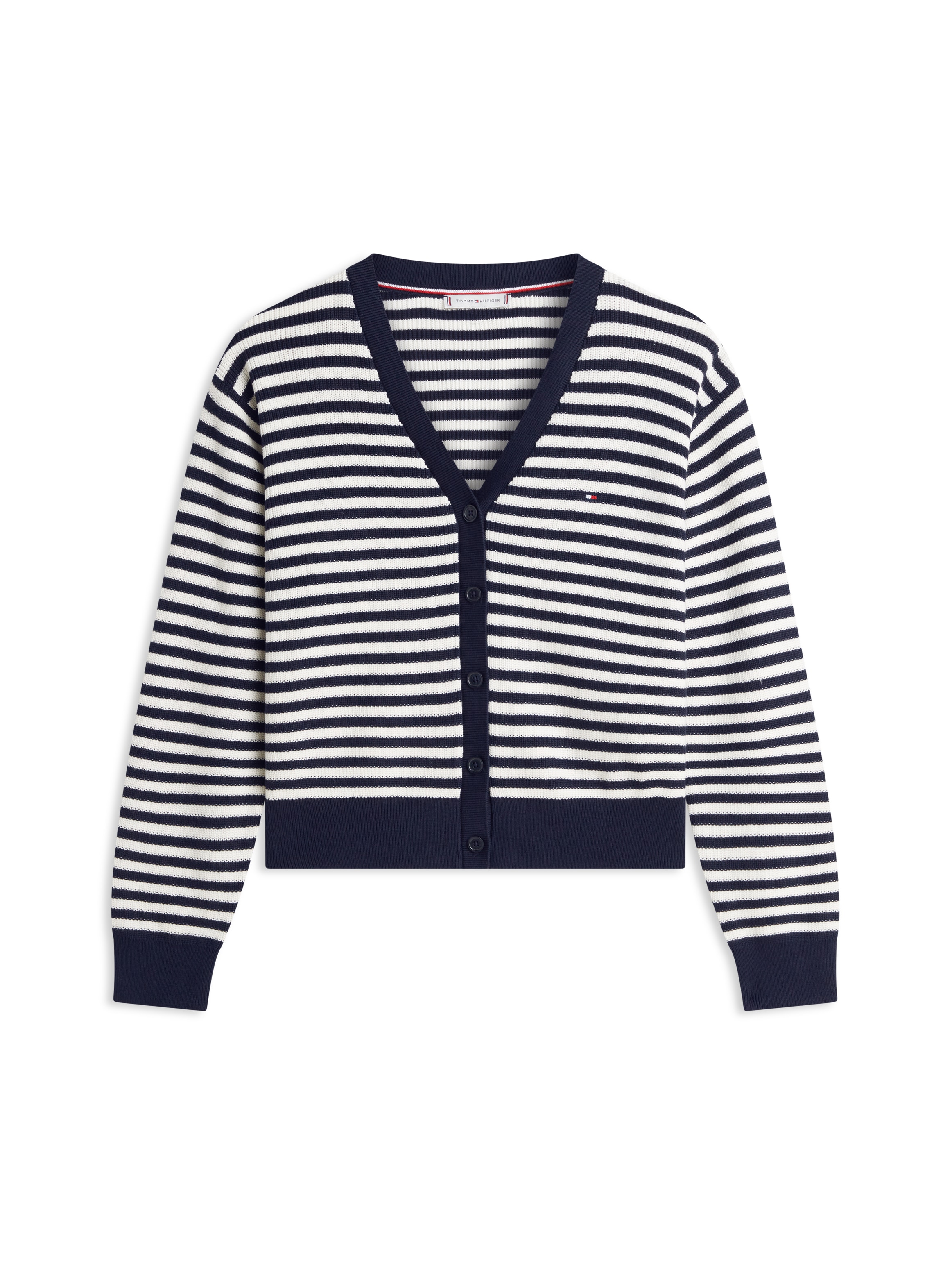Tommy Hilfiger Strickpullover »CO CARDI LS CARDI« mit Knopfleiste