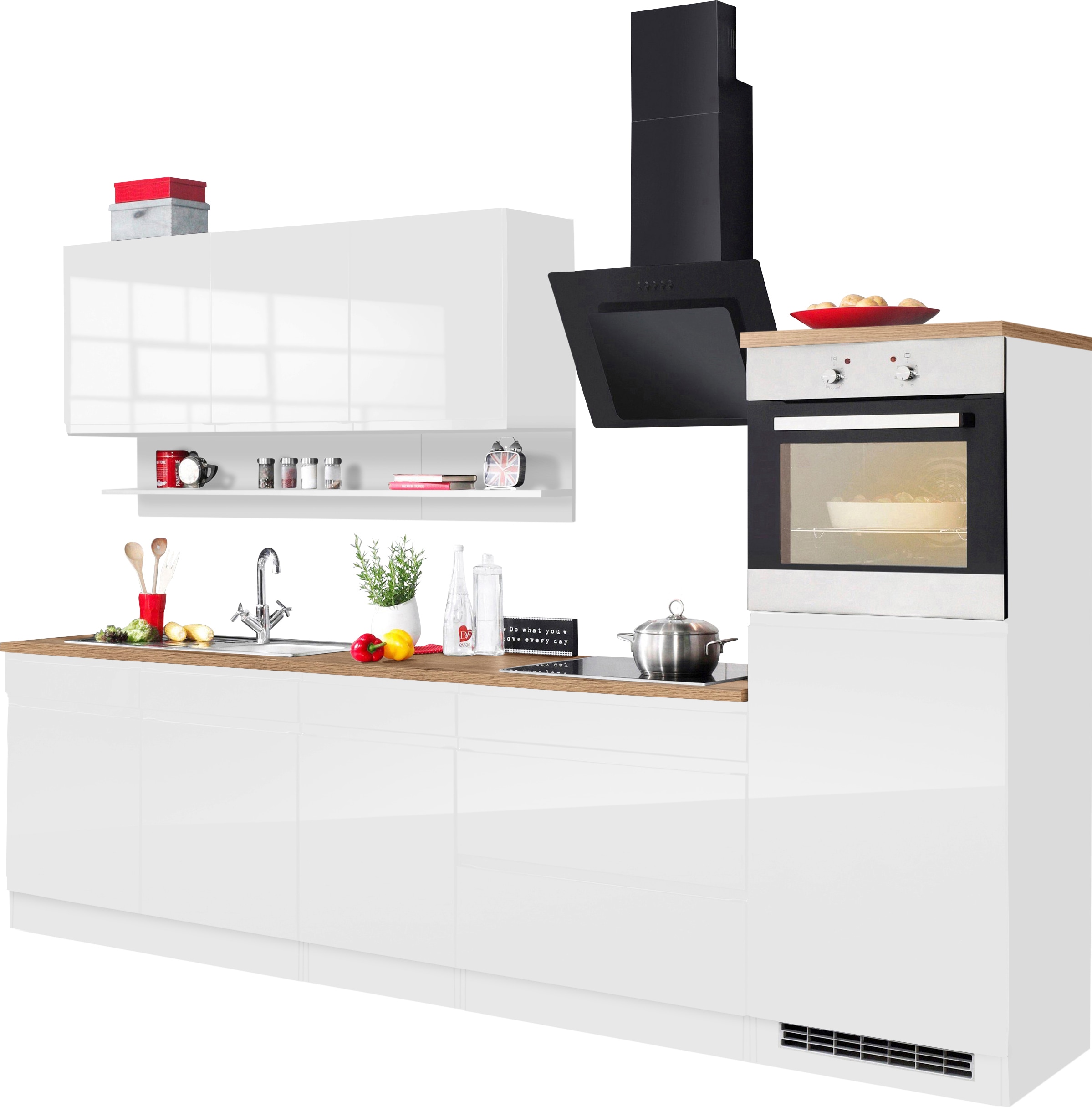 KOCHSTATION Küchenzeile »KS-Virginia« Breite 290 cm, wahlweise mit Induktionskochfeld