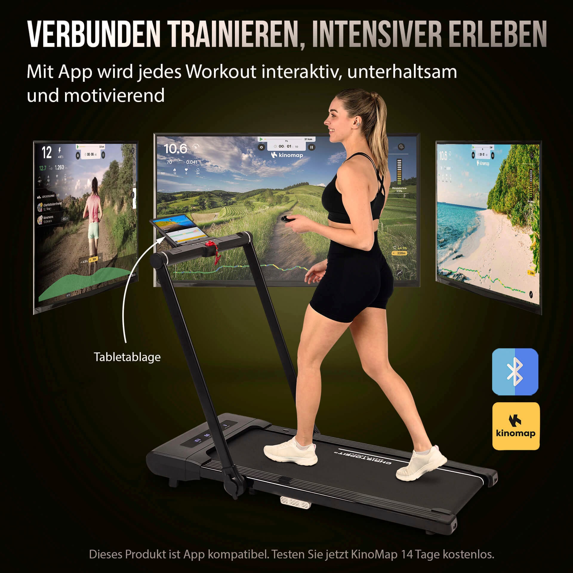 Christopeit Sport® Laufband »Laufband Walk Run Pro 2 in 1« bis max. 12 km/h, klappbar, 120 kg max. Benutzergewicht