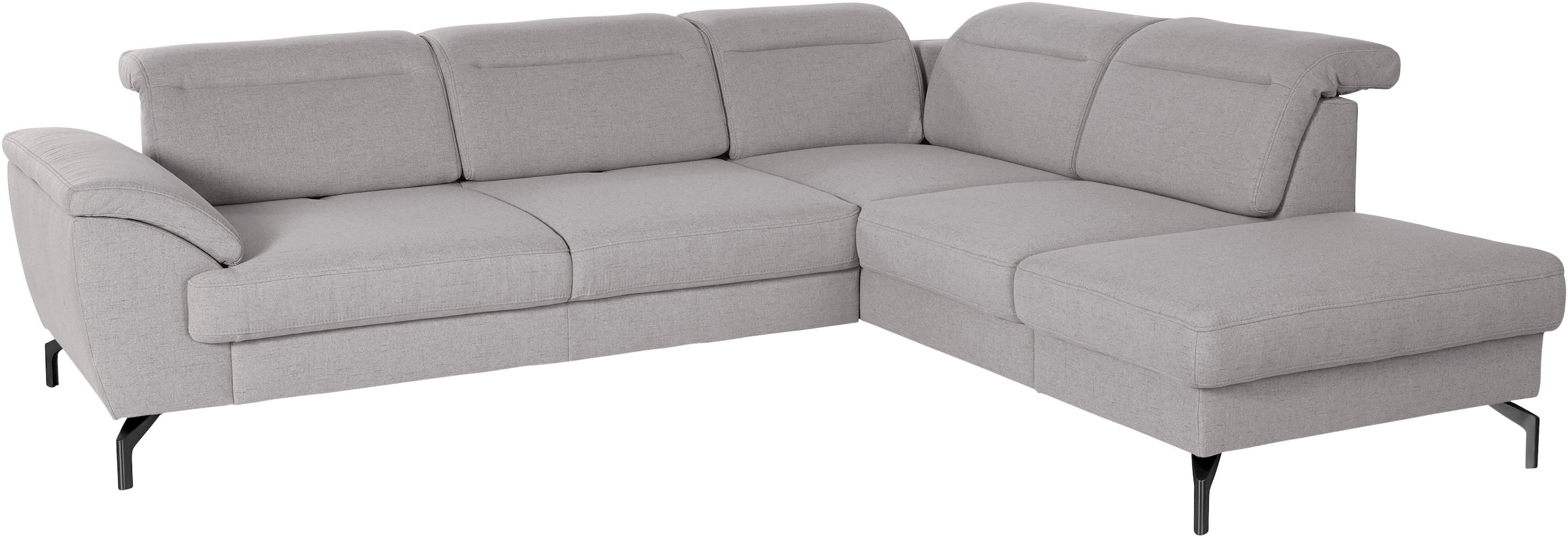 sit&more Ecksofa »Percy L-Form« 15 cm Fußhöhe, Sitztiefenverstellung, wahlweise in 2 Fußfarben