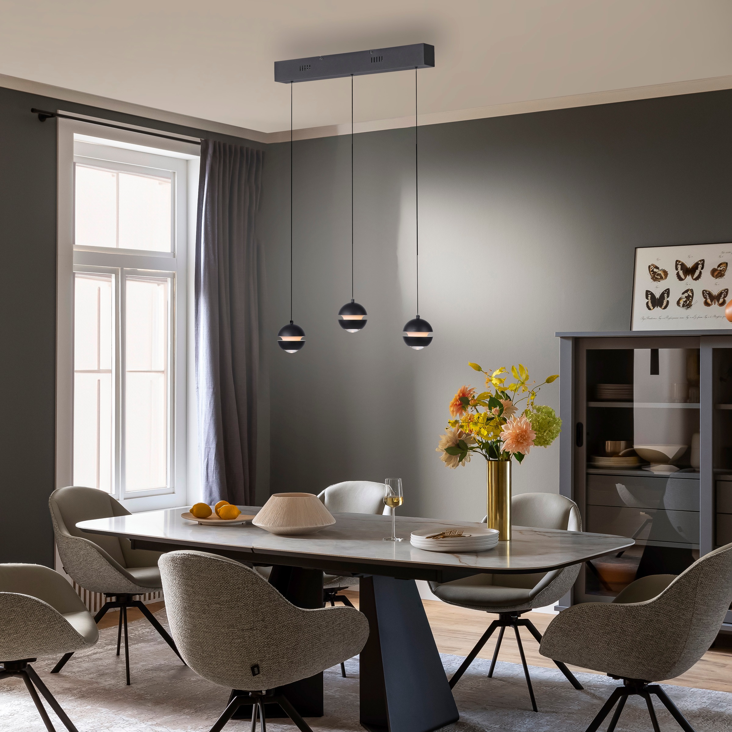 SCHÖNER WOHNEN-Kollektion LED Pendelleuchte »LINI« LED-Board 1 Stk. Warmweiß SCHÖNER WOHNEN Kollektion, 3-Stufen Dimmer, Comfort-Lift