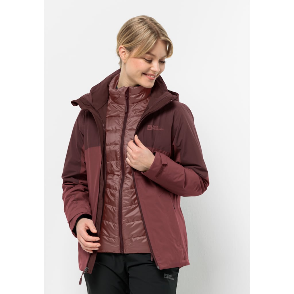 Jack Wolfskin 3-in-1-Funktionsjacke »FELDBERG 3IN1 JKT W«, (2 teilig), mit Kapuze