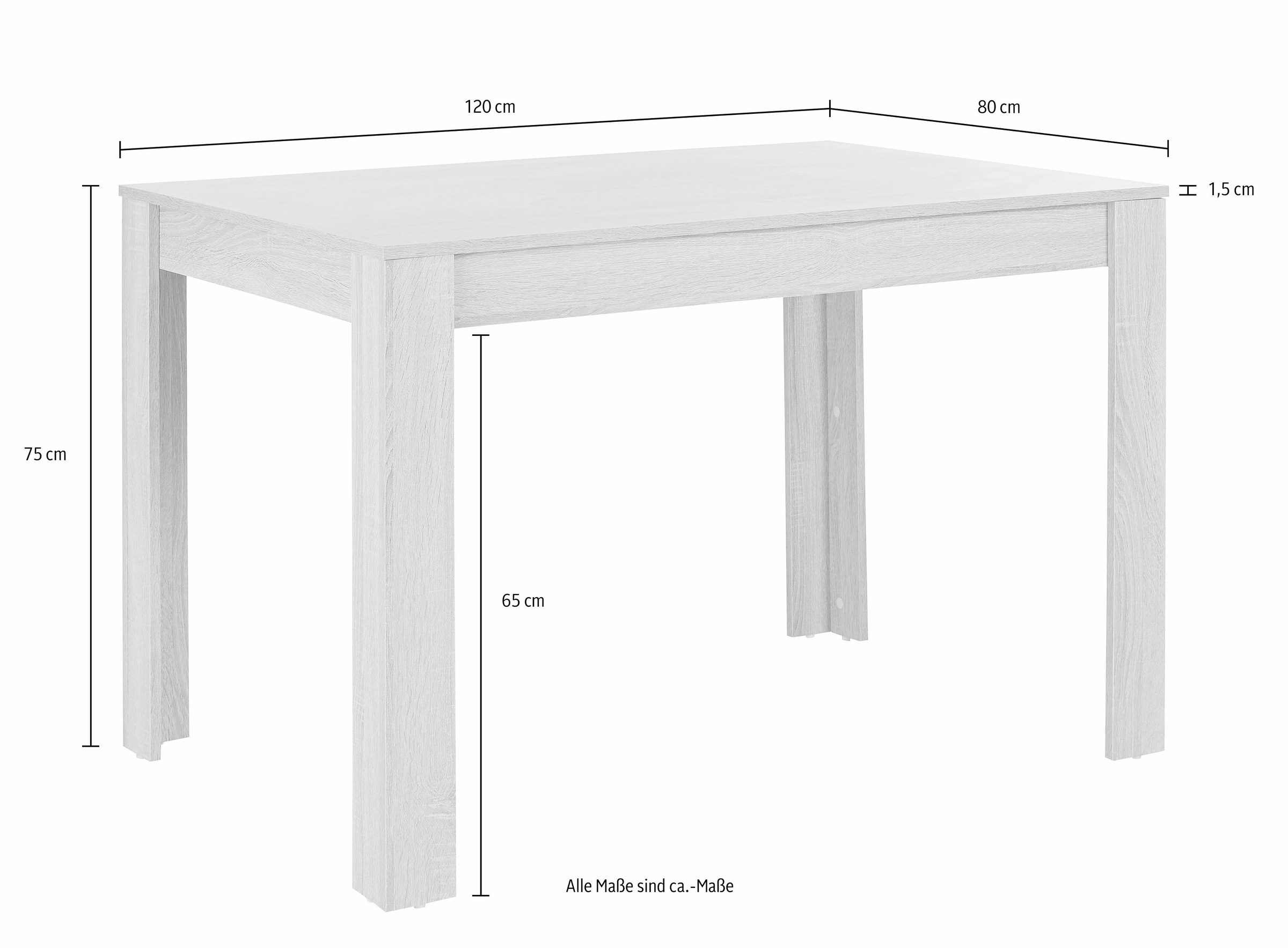 OTTO home Esstisch »Meigh« OTTO-Choices,  Breite 120 cm, verschiedene Größen und Farbvarianten