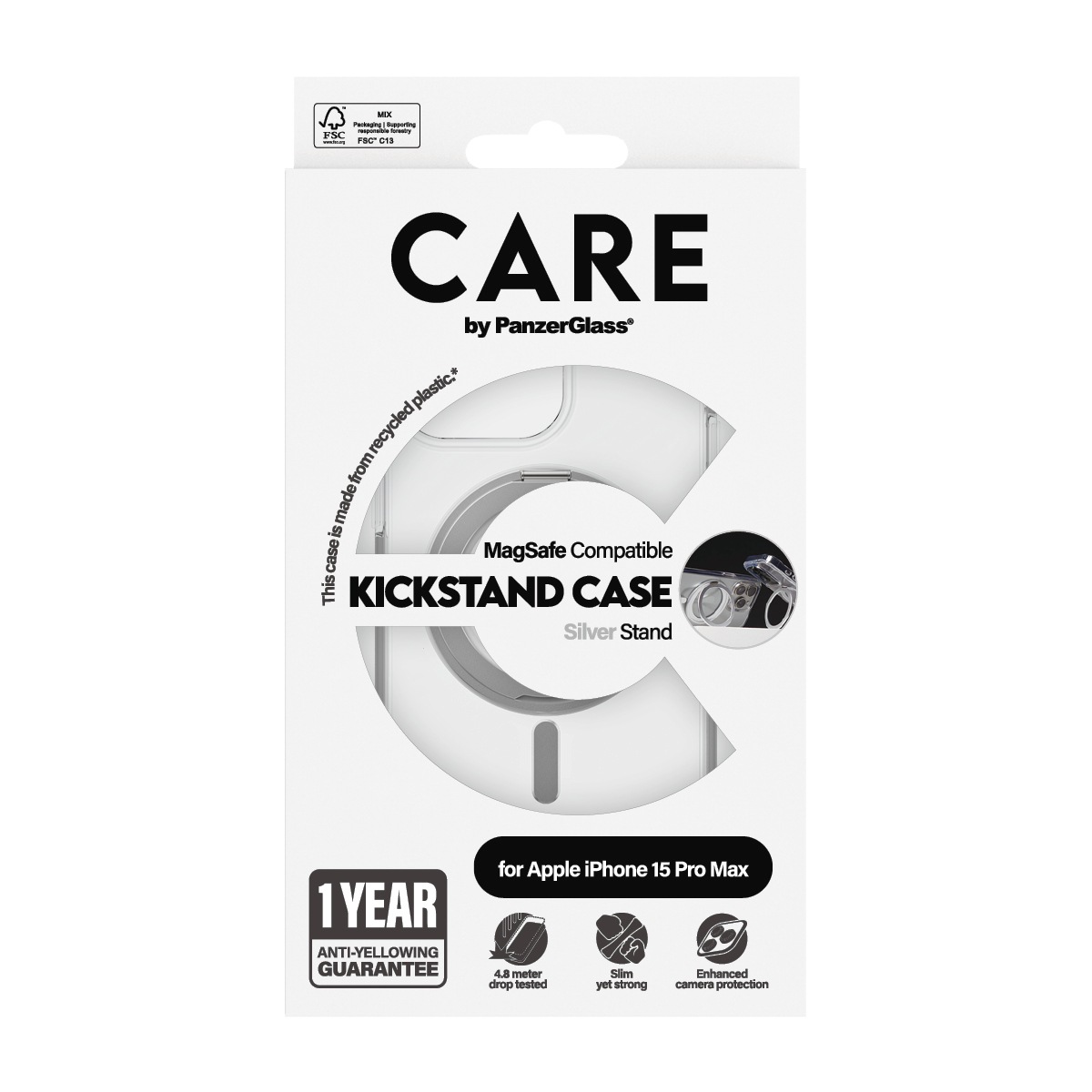 CARE by PanzerGlass Handyhülle »Kickstand Case mit MagSafe für Apple iPhone 15 Plus« Backcover, Schutzhülle, Handyschutzhülle, Case, Schutzcase, stoßfest