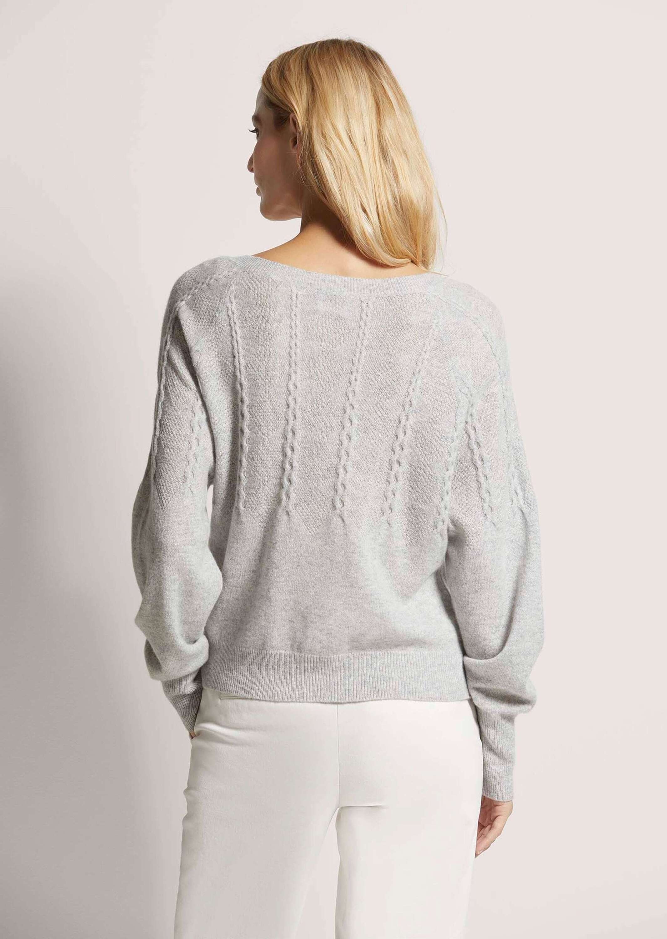 MADELEINE Longpullover »Pullover Rundhals-Pullover mit Zopfmuster«