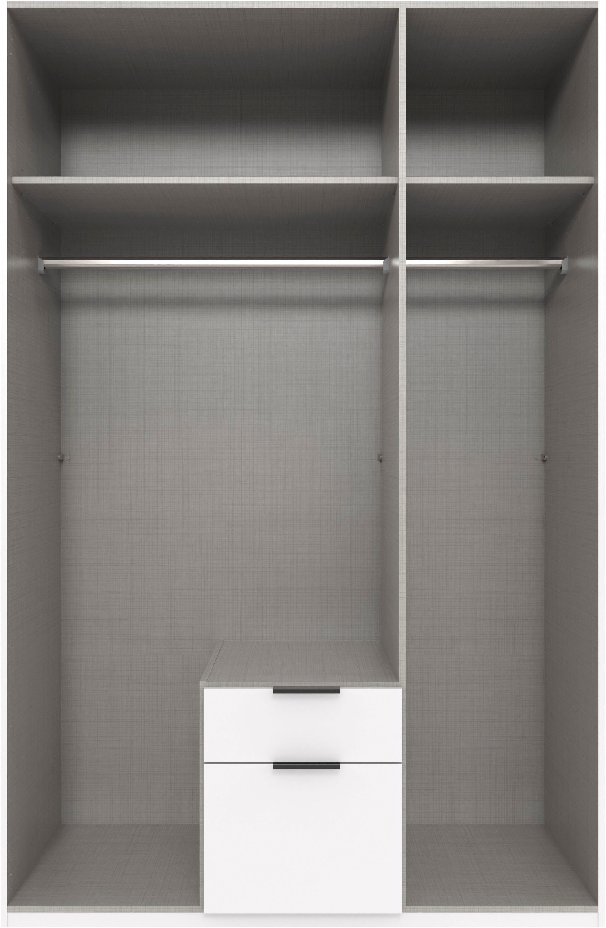Wimex Drehtürenschrank »Mugano, 135 oder 180cm breit, 208 oder 236cm hoch, Made in Germany«, (mit langen Griffstangen aus Metall), wahlweise mit oder ohne Spiegel, mit Schubladen