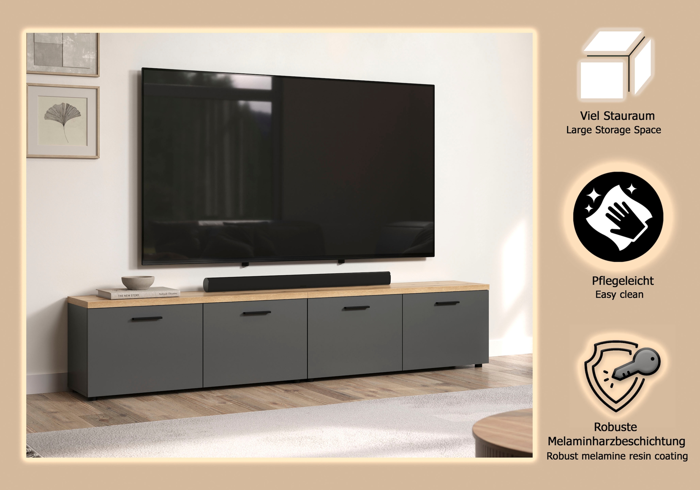 Home affaire TV-Wand »Bajo« 2 Stk. tlg.