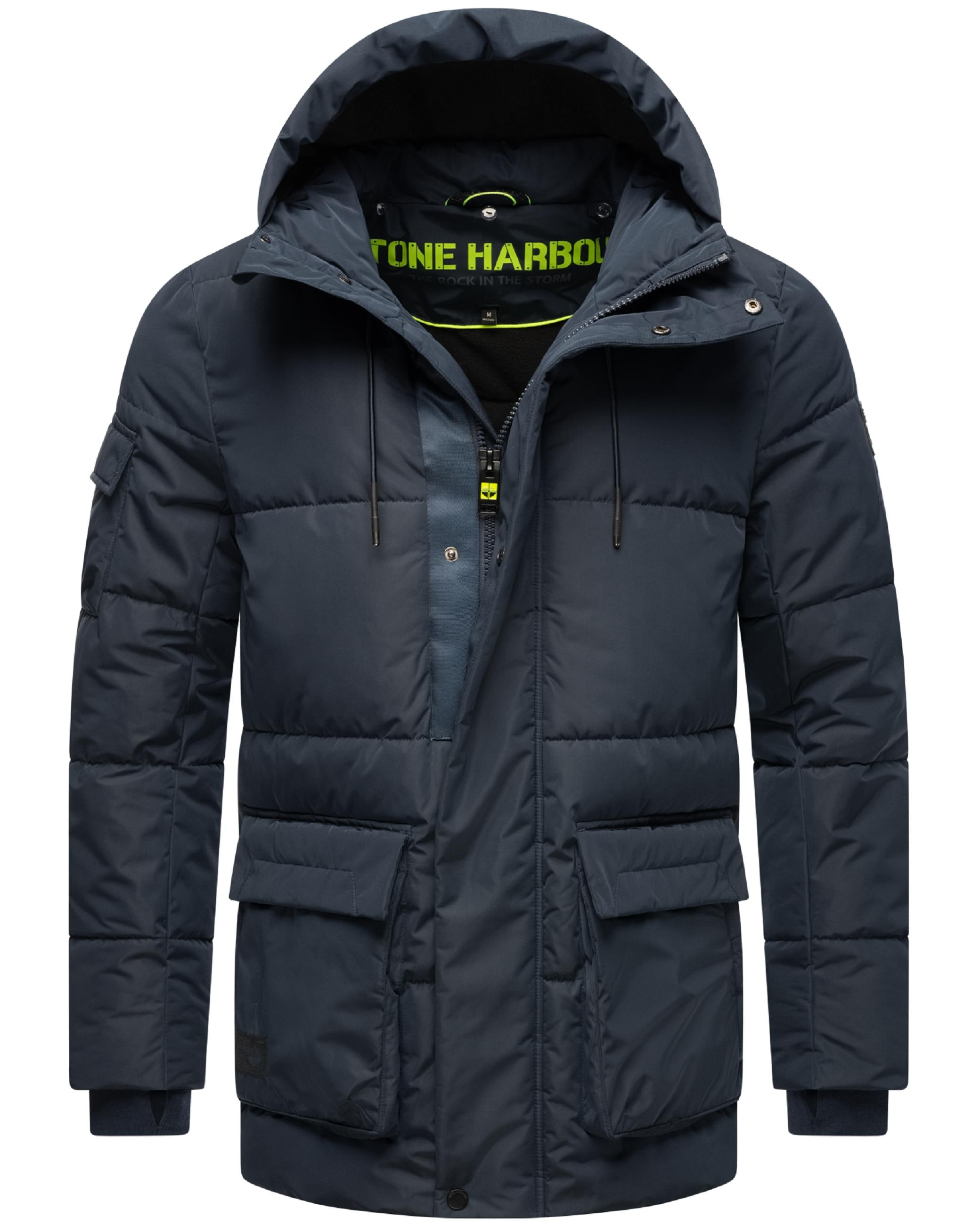 Stone Harbour Winterjacke »Winterjacke Lauroo XX«, mit Kapuze, urbane Herren Steppjacke mit kuscheligem Teddyfleece