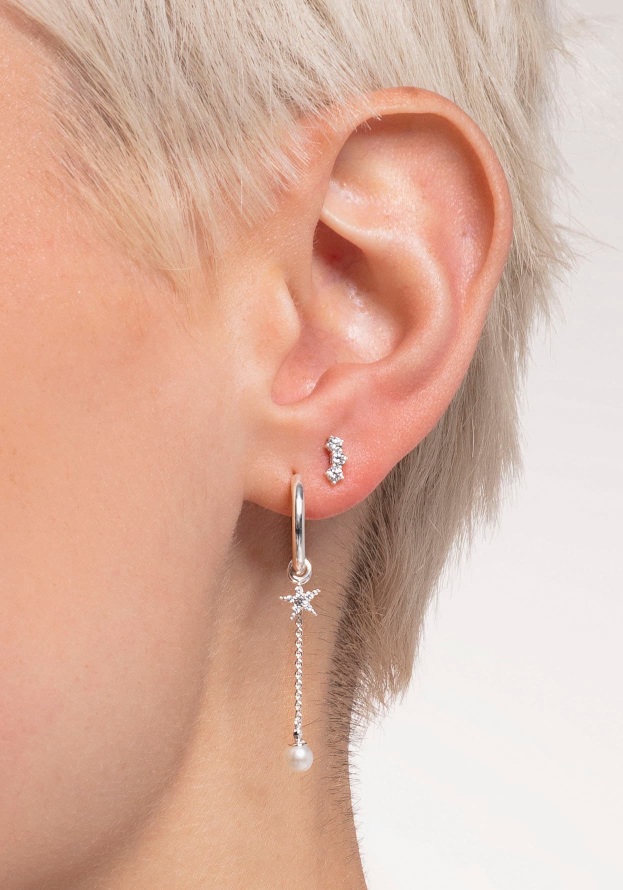 THOMAS SABO Single-Ohrstecker »farbige oder weiße Steine, H2132-051-14, H2132-414-14, H2132-488-7«, mit Glas-Keramik Stein, Korund (synth.), Zirkonia (synth.)