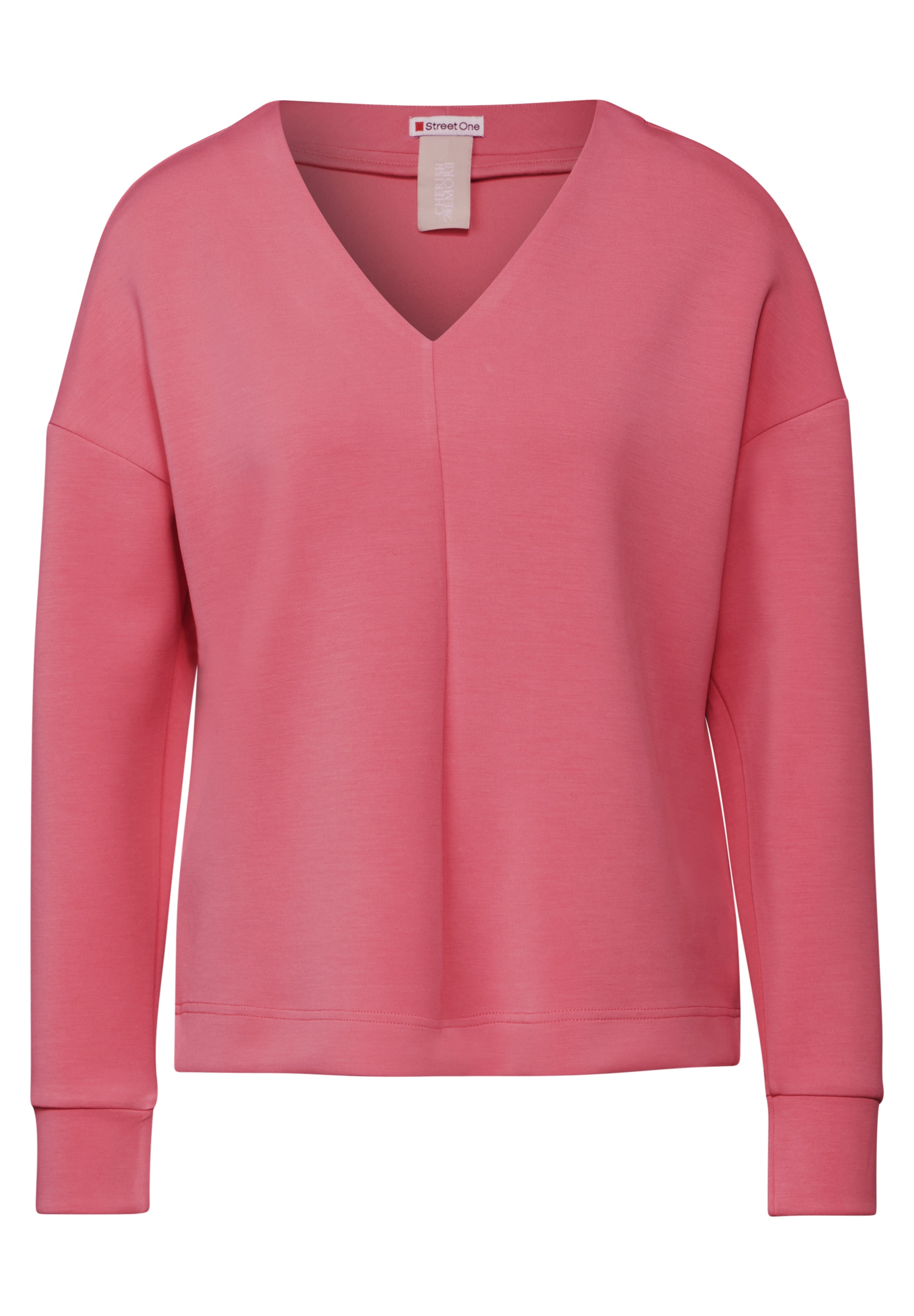 STREET ONE V-Ausschnitt-Pullover, mit Bündchen
