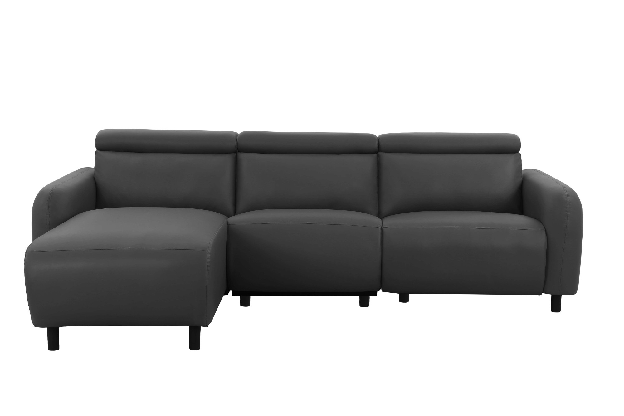 Home affaire Ecksofa »SKAANE Lederoptik, L-Form, 274 cm, manuelle u. elektrische Funktion,«, rundes Design, Kopfteilverstellung, Federkernpolsterung