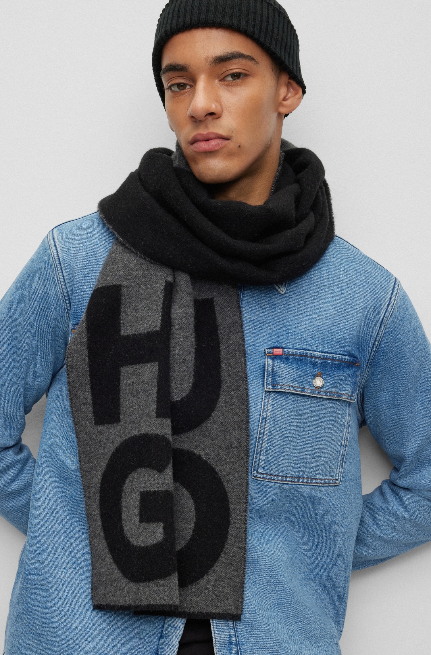 HUGO x HUGO online 180 Logo »Unisex - Schal mit cm aus kaufen Woll-Mix, 40 UNIVERSAL großem | Z«,