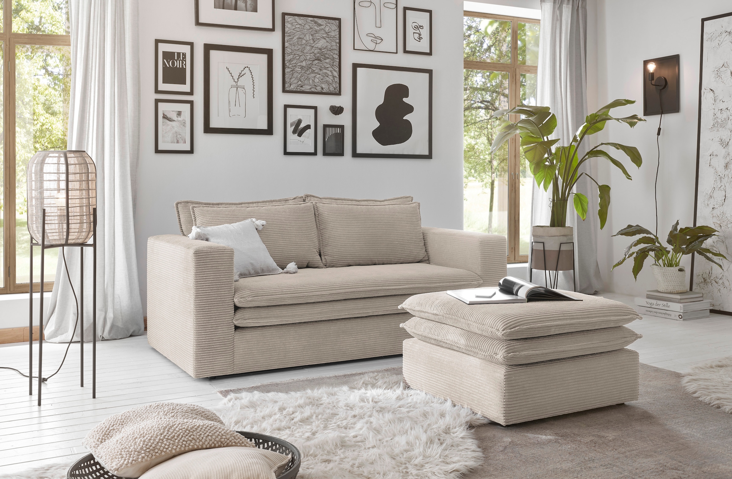 Places of Style bequem (2 2-Sitzer-Sofa im Set Hocker Sitzgruppe kaufen »PIAGGE«, klein und tlg.)