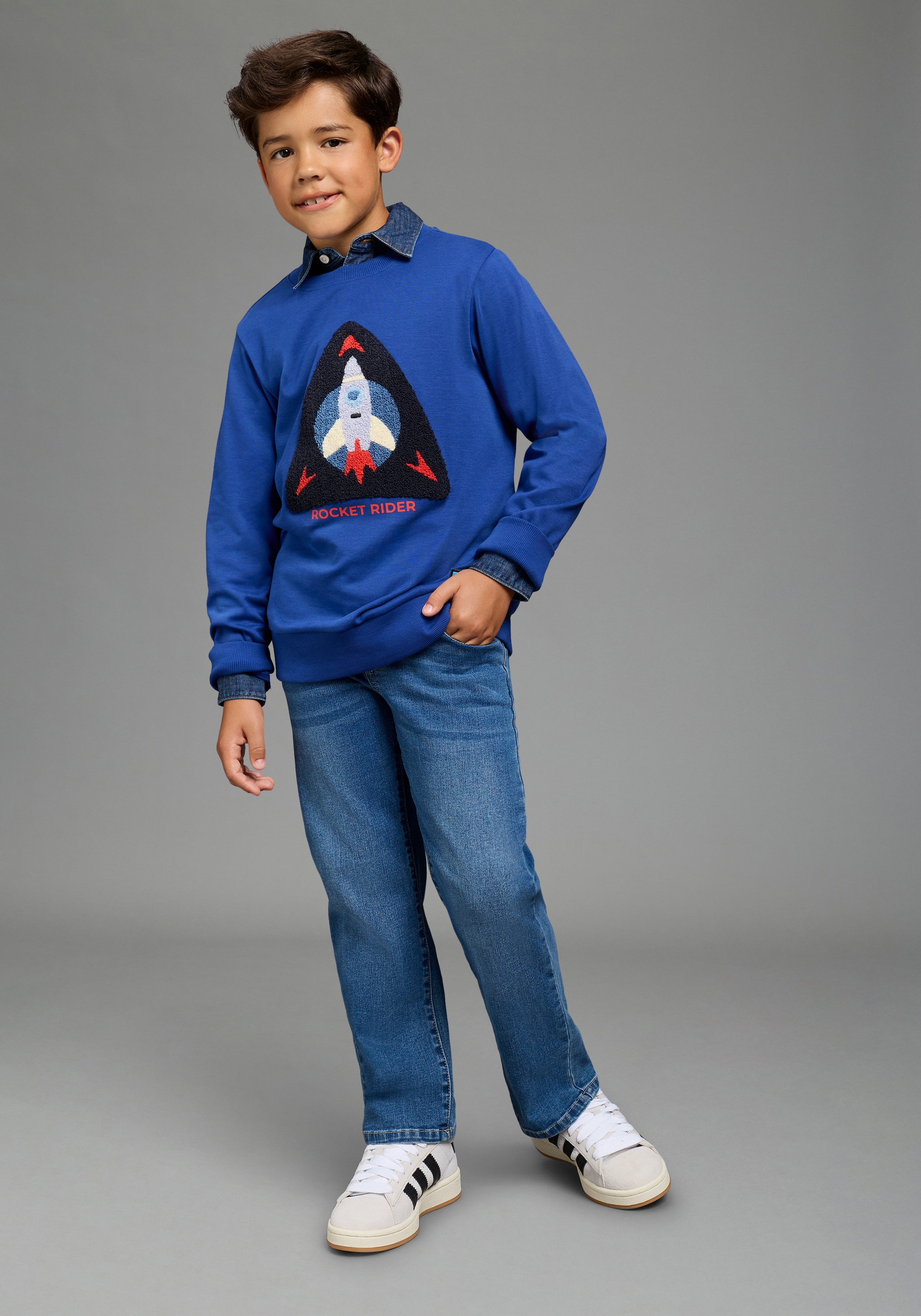 Scout Straight-Jeans »Gerade Schlupf-Stretchjeans - NEU von SCOUT« für Jungen, straight fit, mit mehreren Taschen inklusive Coinpocket